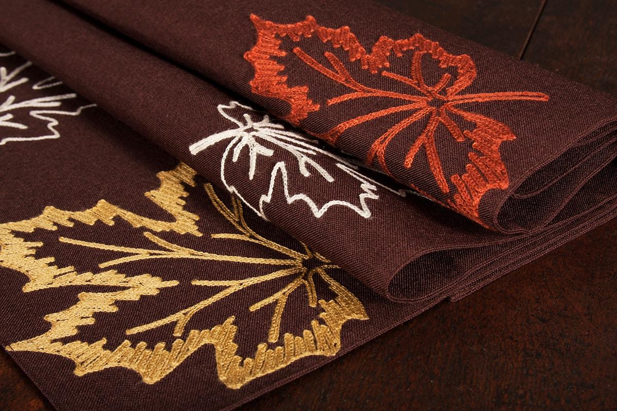 Dresden Embroidered Fall Table Runner