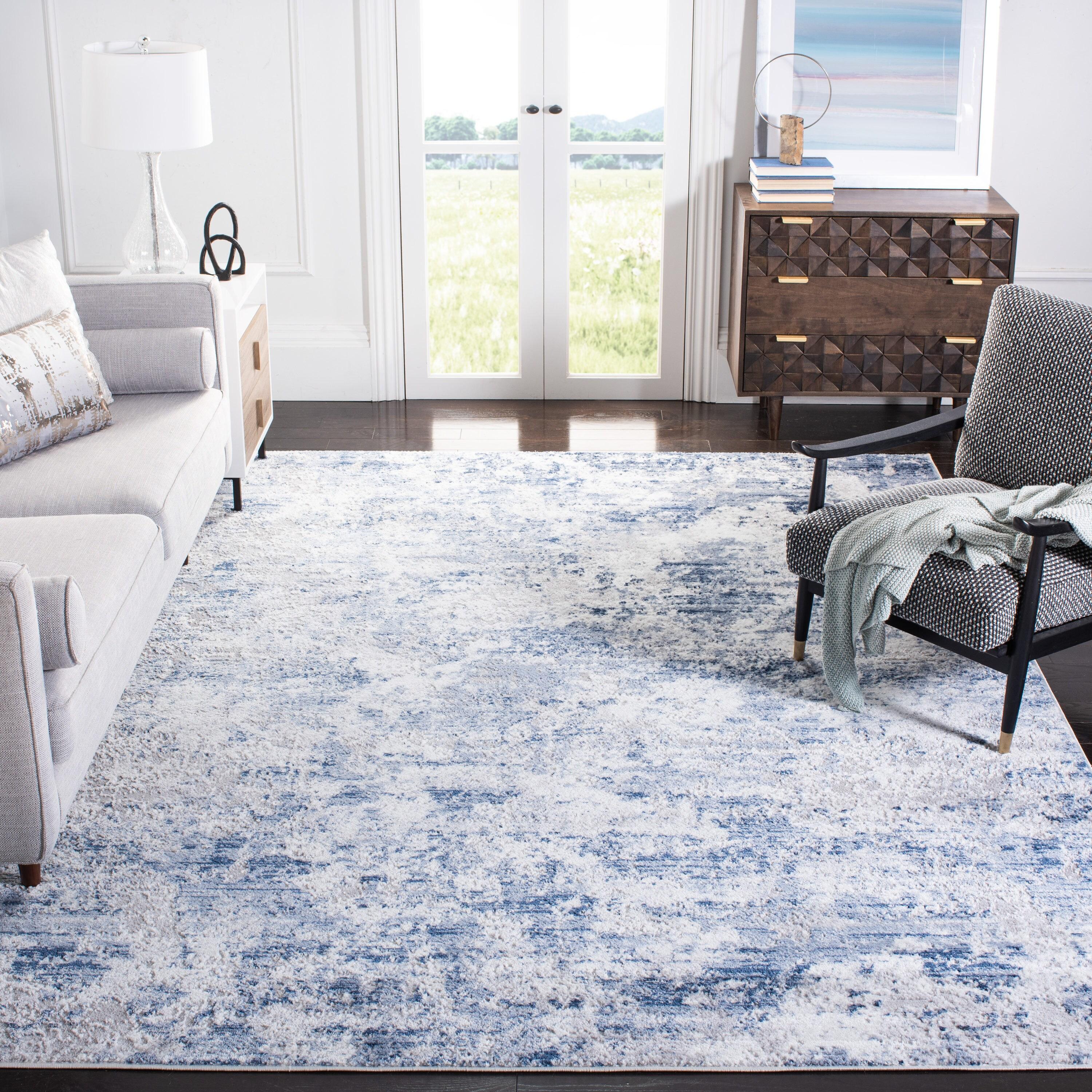 Amelia ALA705 Power Loomed Area Rug - Navy/Grey - 6'7"x6'7" - Safavieh.