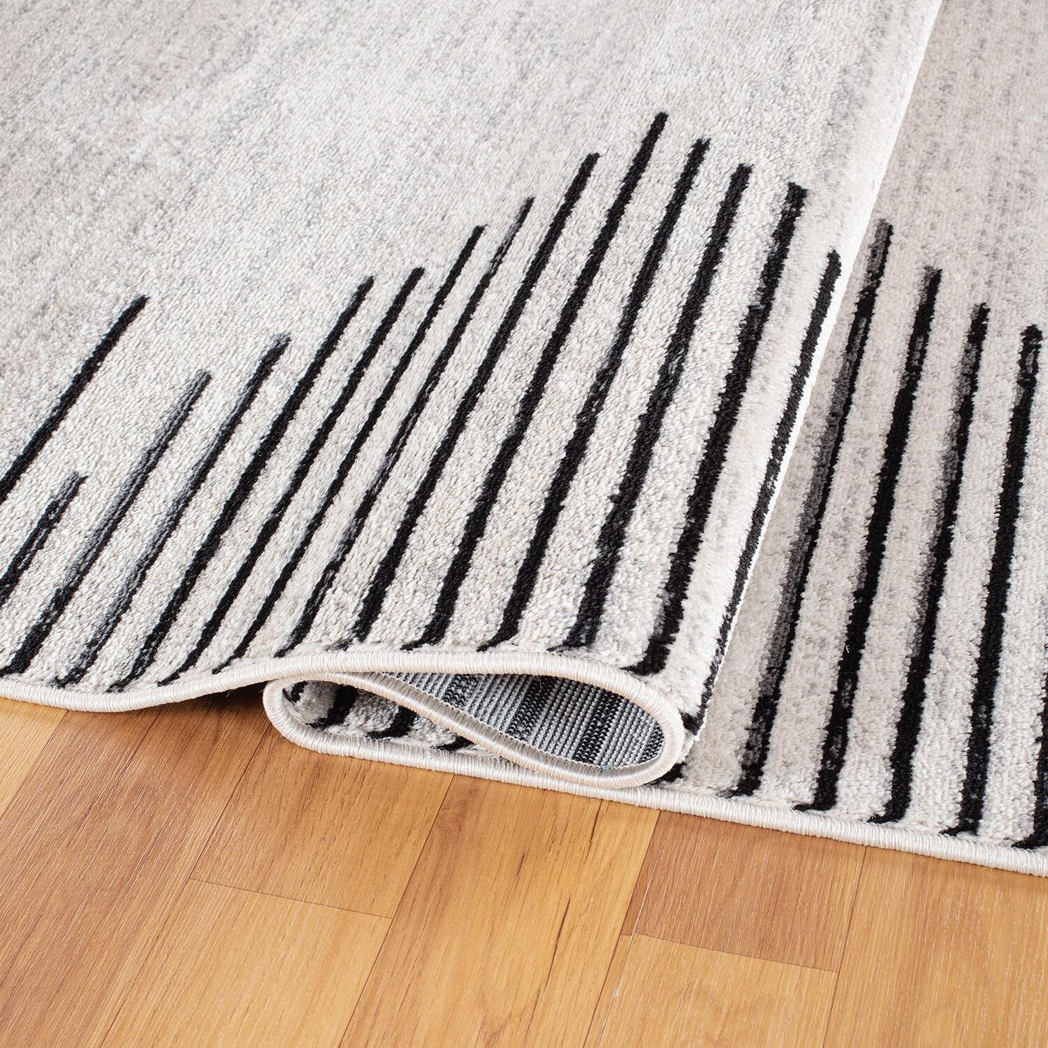 World Rug Gallery Bohemian Stripe Area Rug - Cream 7'10" x 10'