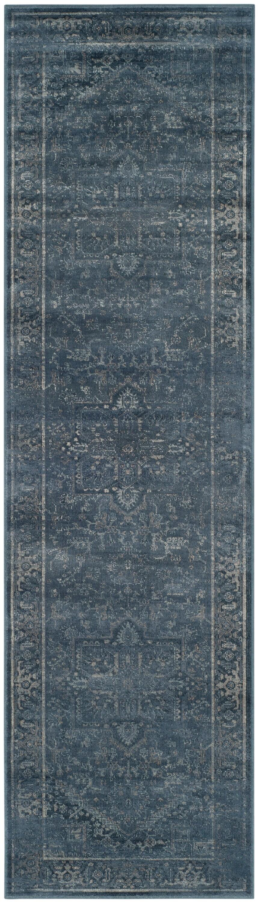 Vintage VTG114 Power Loomed Indoor Skid-Resistant Runner Rug - Blue - 2'2"x8' - Safavieh