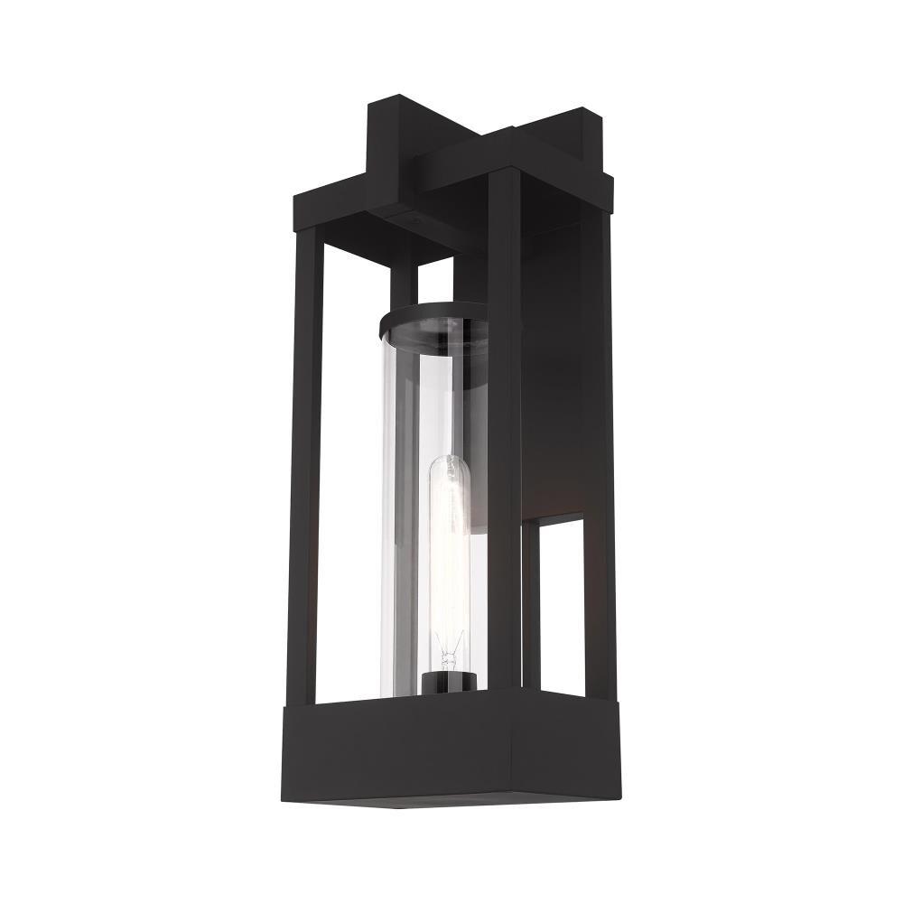 Livex Lighting 20993-04 Delancey - 20" One Light Outdoor Wall Lantern, Black Finish with Clear Glass