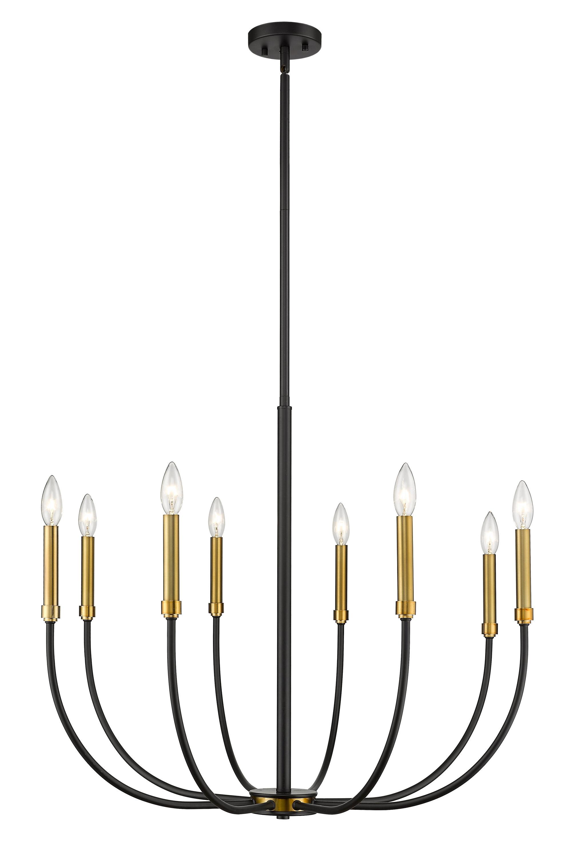 Z-Lite Haylie 8 - Light Chandelier in  Matte Black/Olde Brass