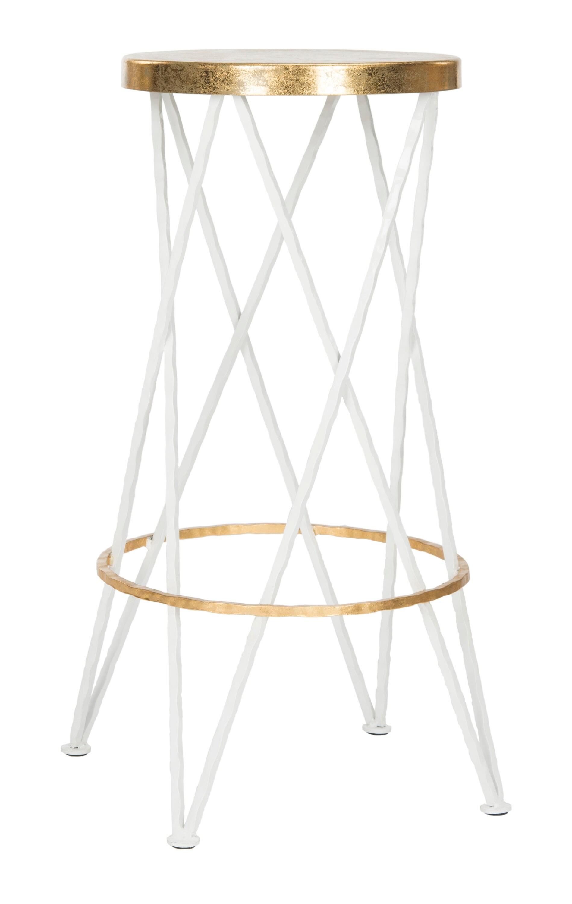 Hester Bar Stool - FOX3253 - White/Gold - Safavieh Couture