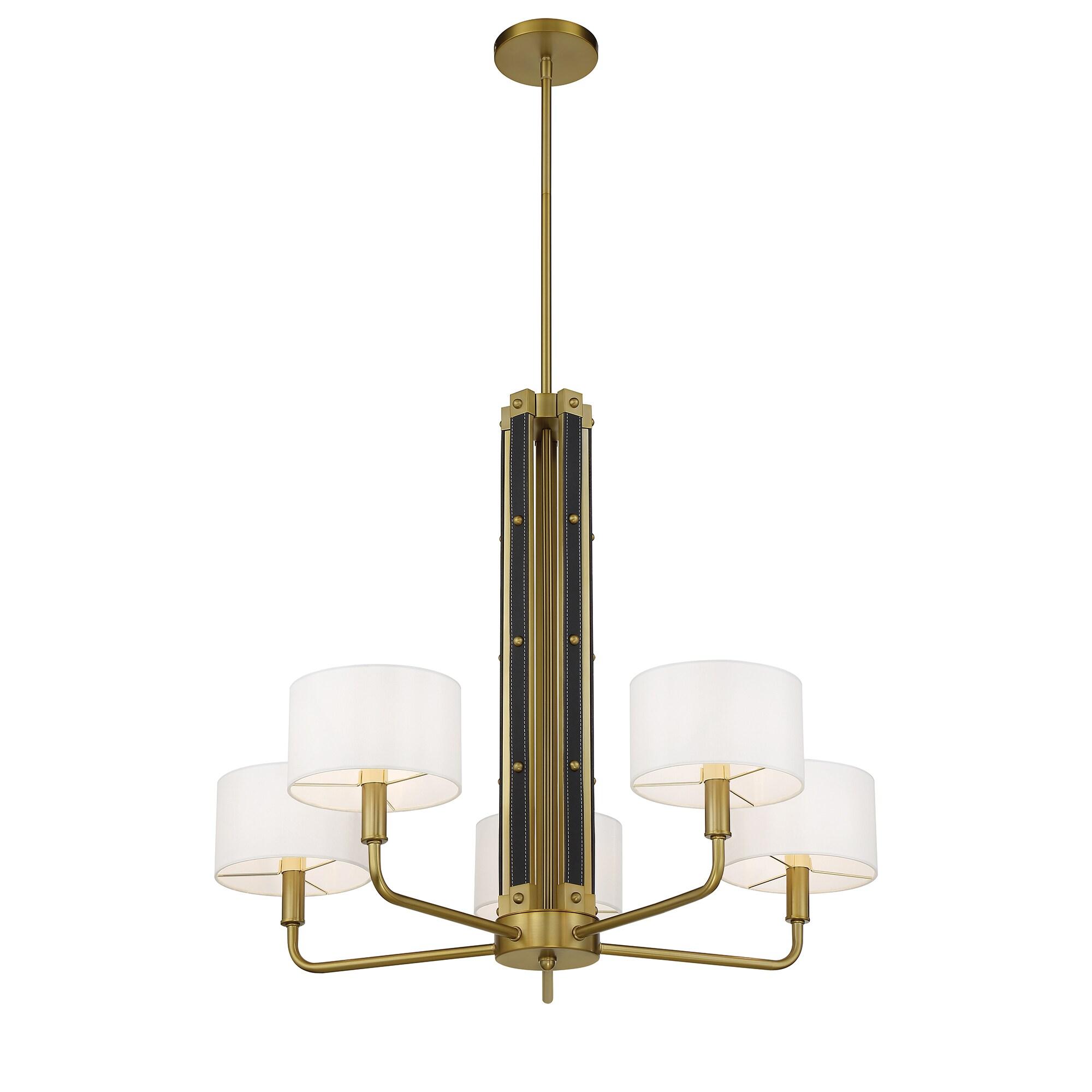 Minka Lavery Minka Lavery Chelsea Soft Brass With White Silk Chandelier