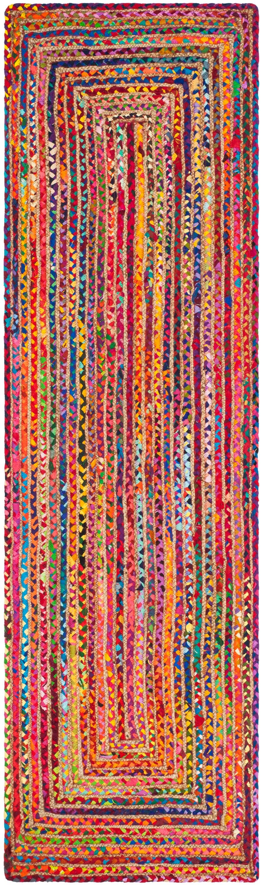 Cape Cod CAP202 Woven Indoor Runner Rug - Red/Multi - 2'3"x12' - Safavieh
