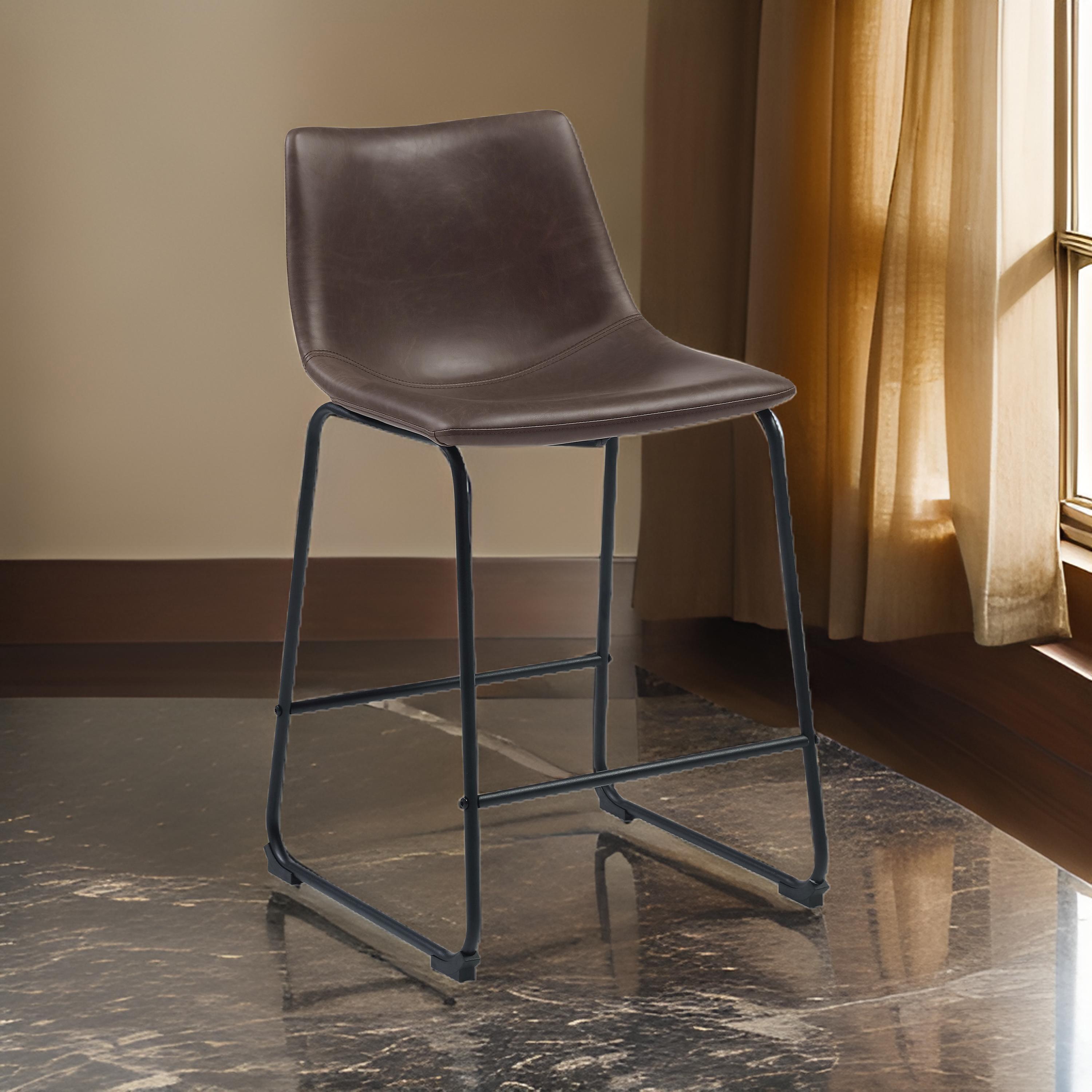 Keighley Upholstered 24.25'' Counter Stool with Metal Frame Jalasha (Set of 2)