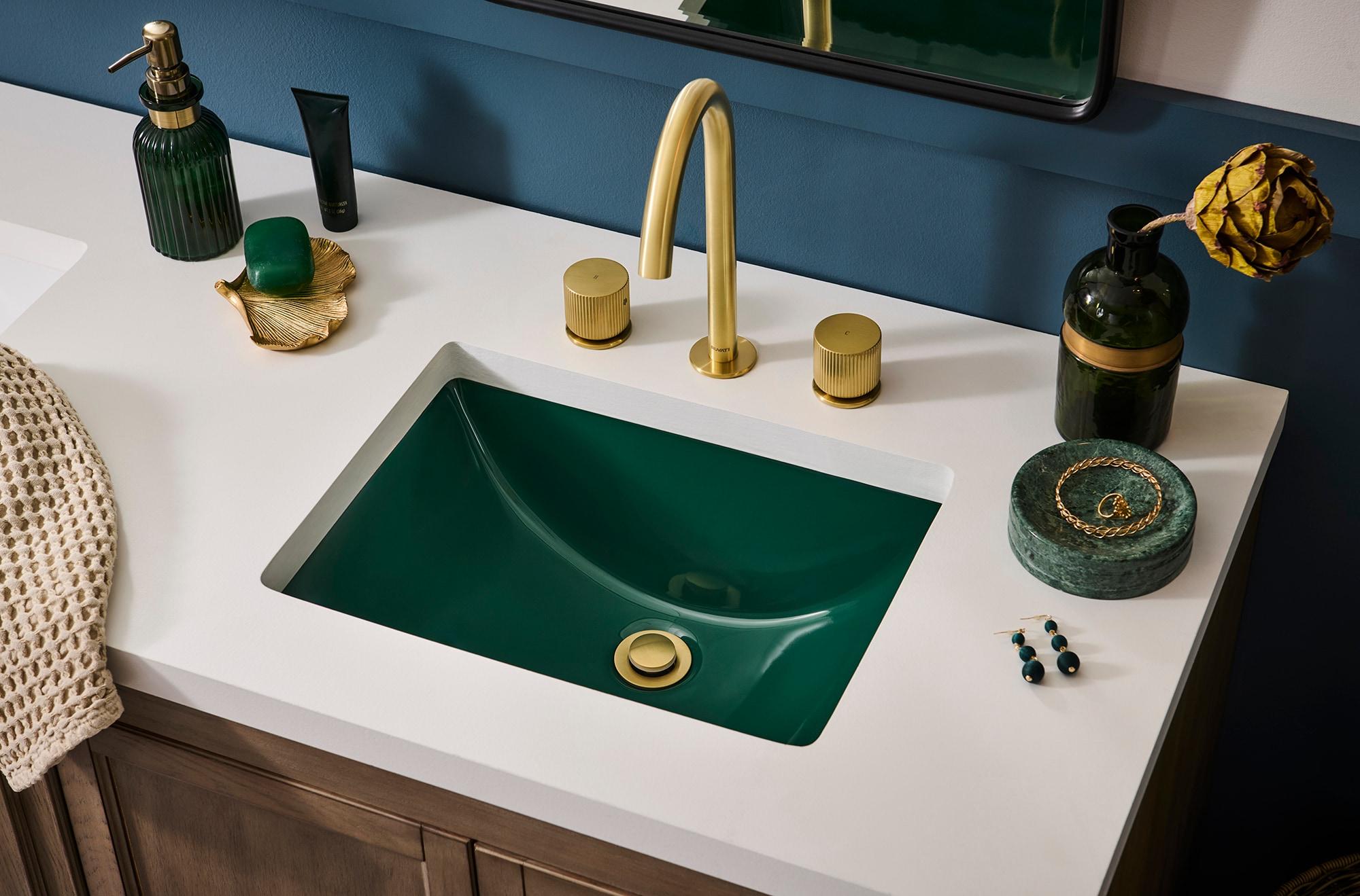 Ruvati 17 x 12 inch Undermount Bathroom Rectangular Porcelain Ceramic Sink with Overflow