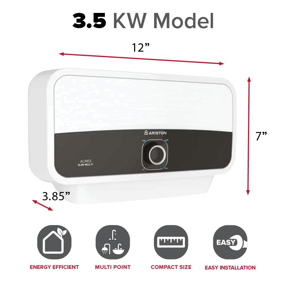 Compact White and Black Electric Tankless Water Heater