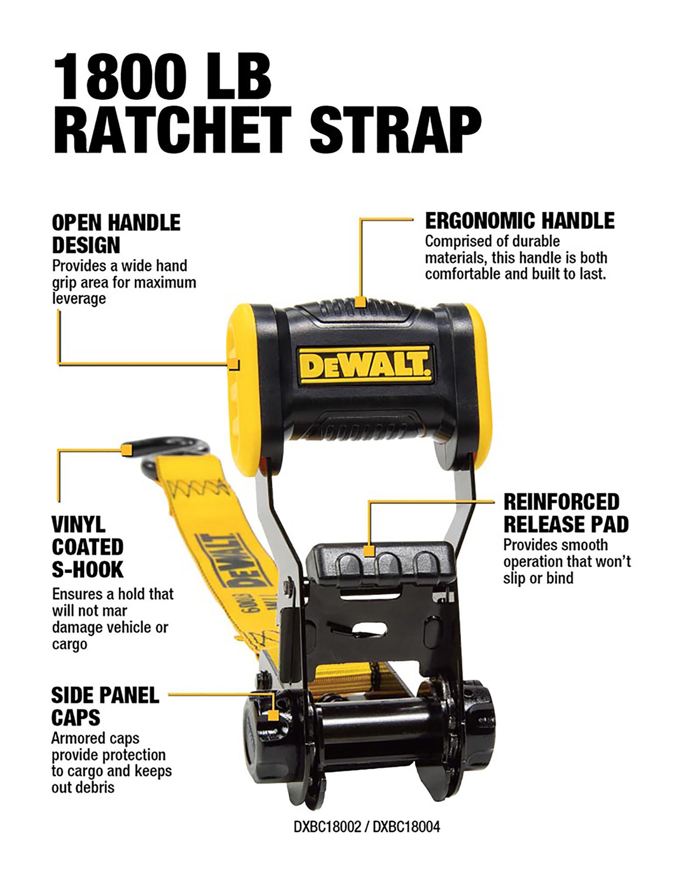 12 ft. x 1.25 in. Ratchet Tie Down Straps 1800 LB Break Strength (4-Pack)