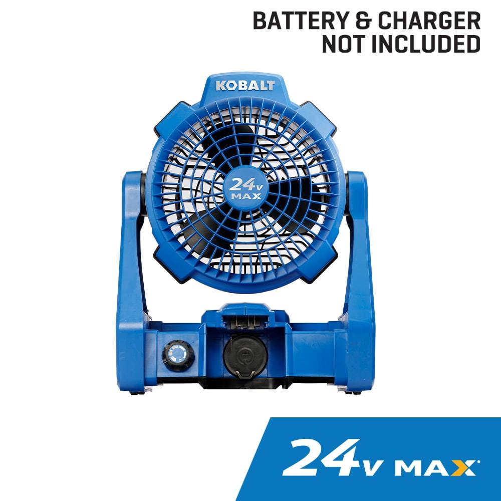 Kobalt 7-in 24 -Volt 5 -Speed High Velocity Indoor/Outdoor Blue Personal Fan