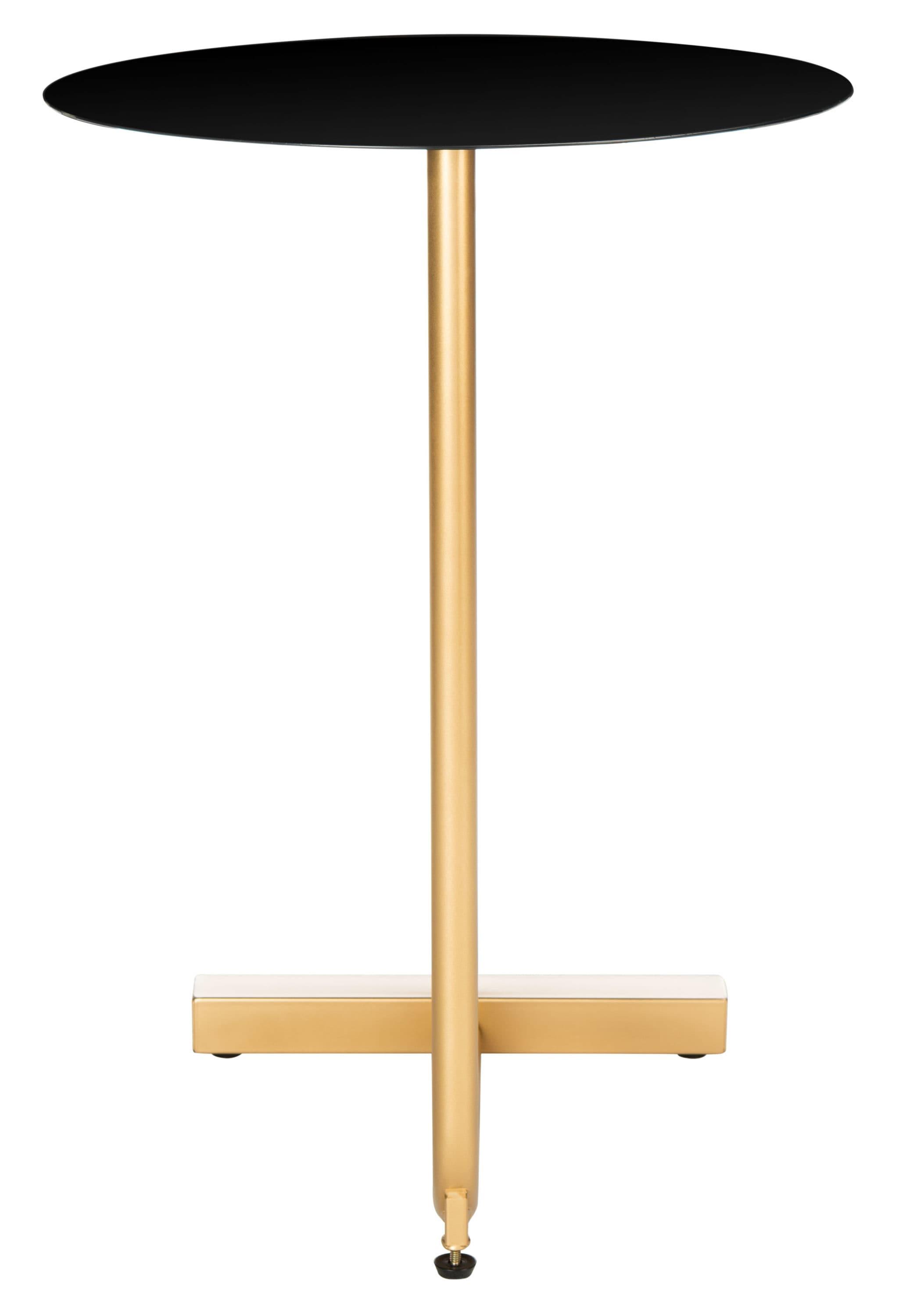 Haylee Round Side Table - Black/Gold - Safavieh.
