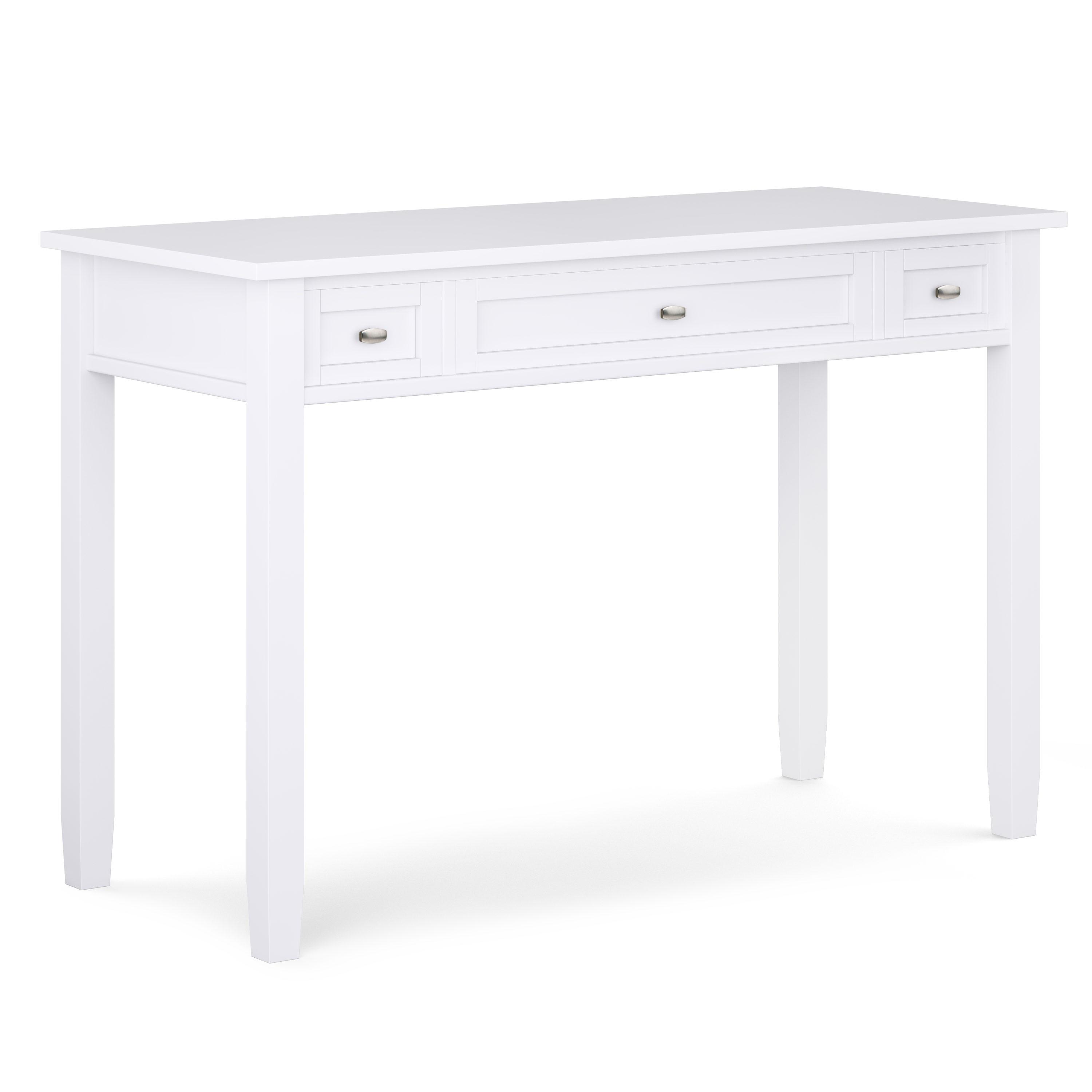 Simpli Home Warm Shaker 48" Solid Wood Writing Desk in White