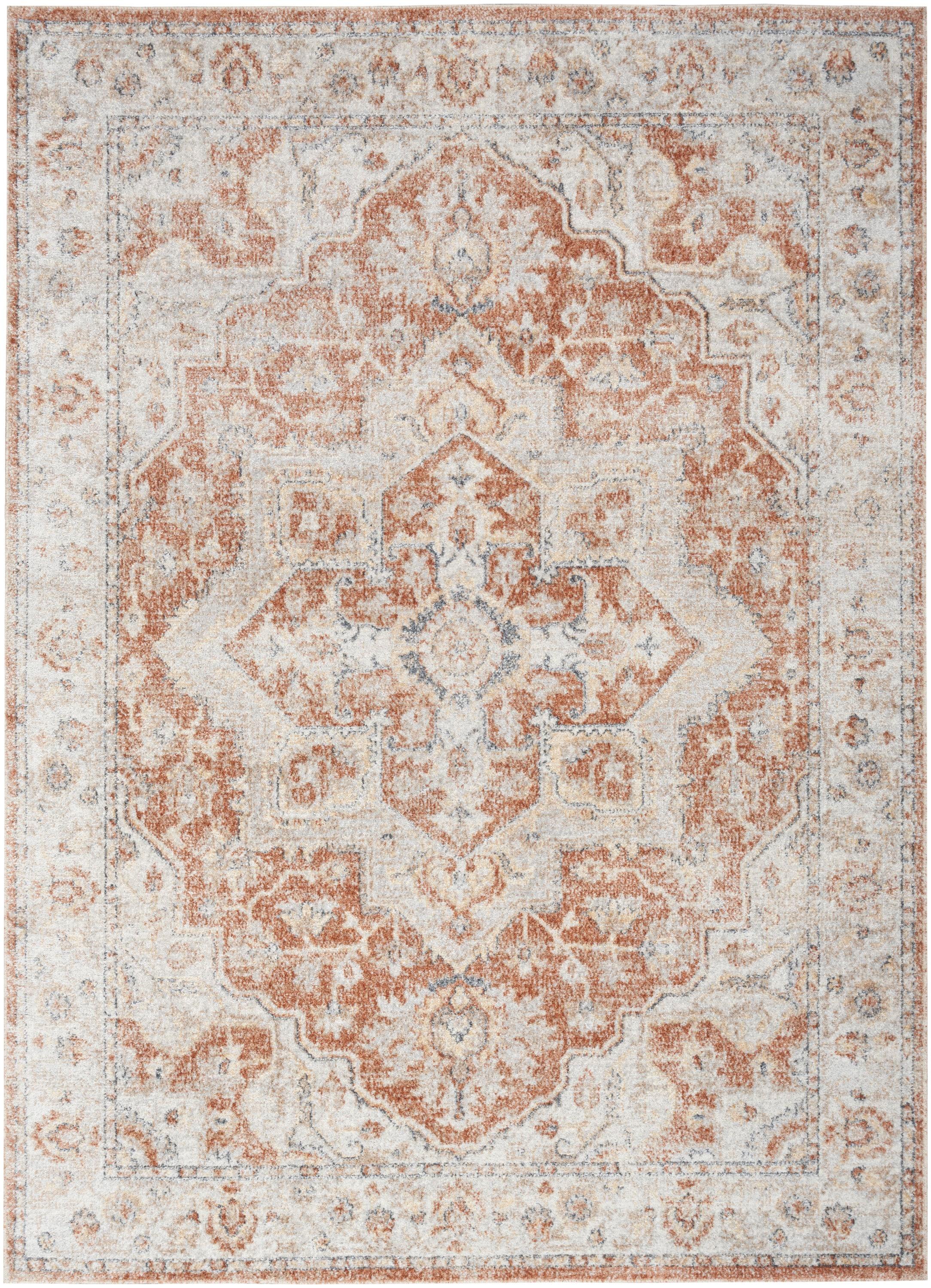 Nourison Astra Machine Washable Vintage Medallion Indoor Rug Gold/Multicolor 5'3" x 7'