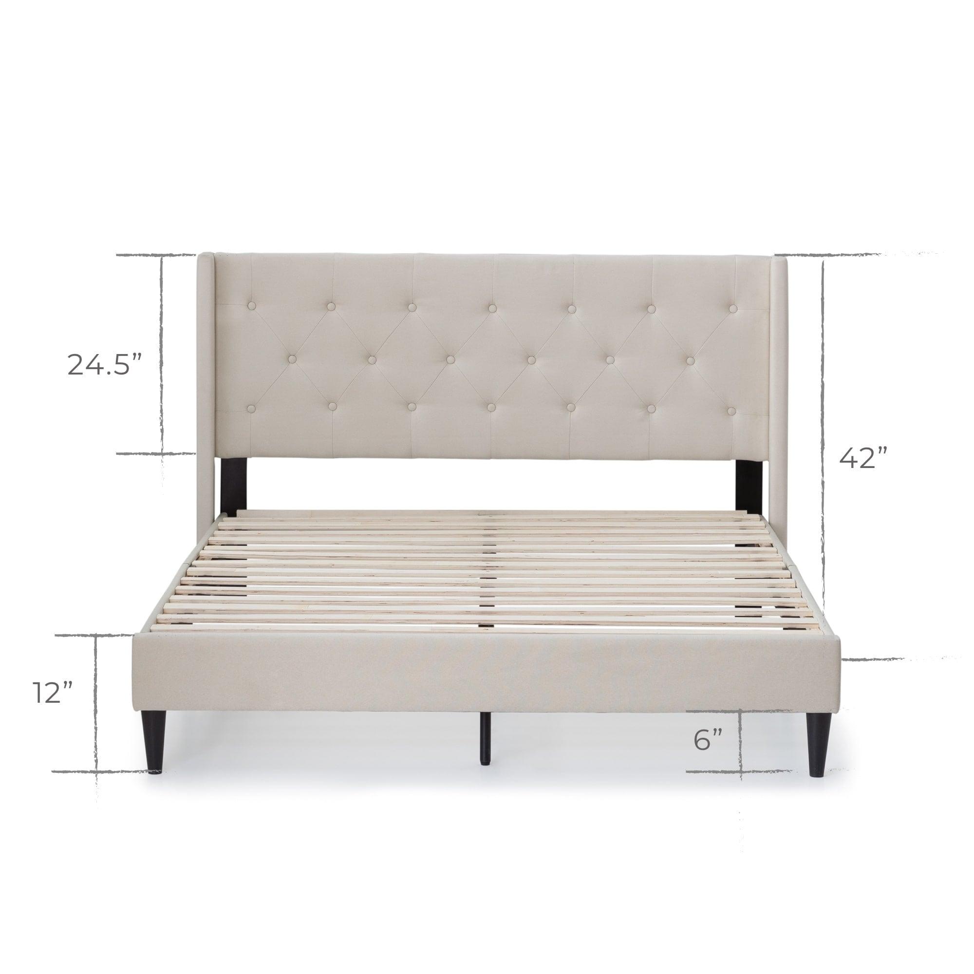 Isabella Upholstered Wingback Diamond Tufted Platform Bed - Brookside Home