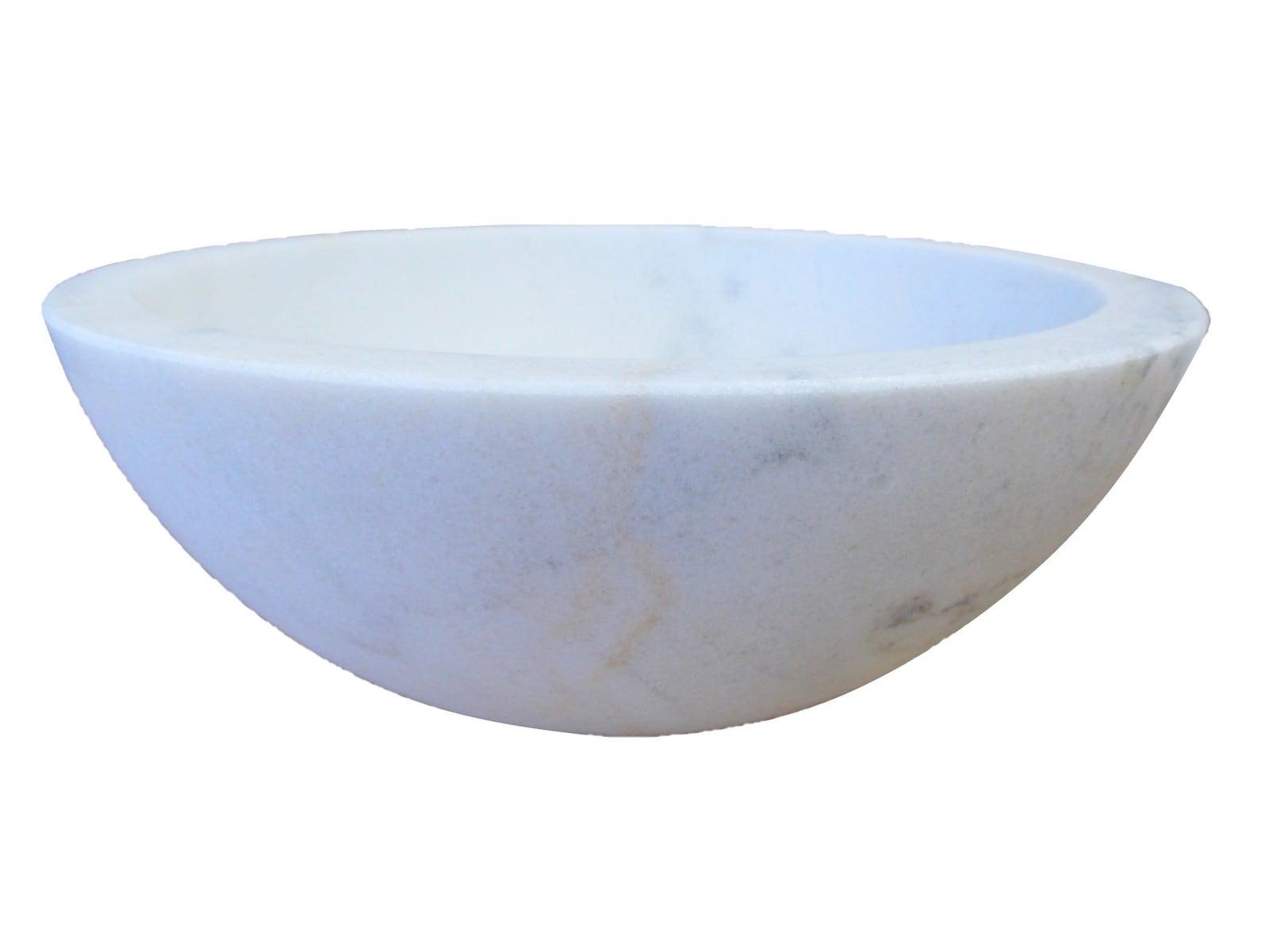 Eden Bath 14'' White Stone Circular Bathroom Sink