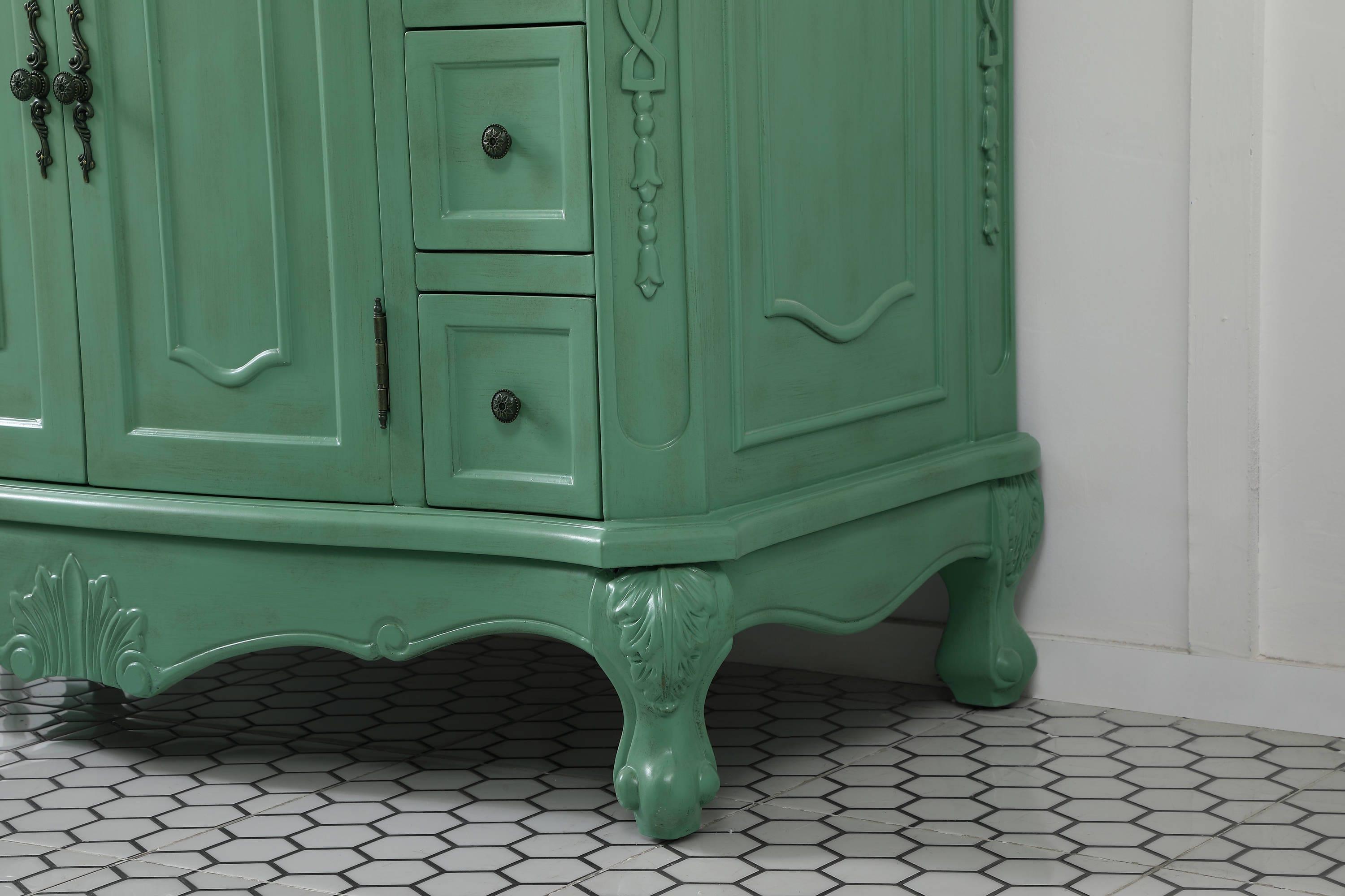 Elegant Decor Danville 42" Solid Wood Single Bathroom Vanity in Vintage Mint