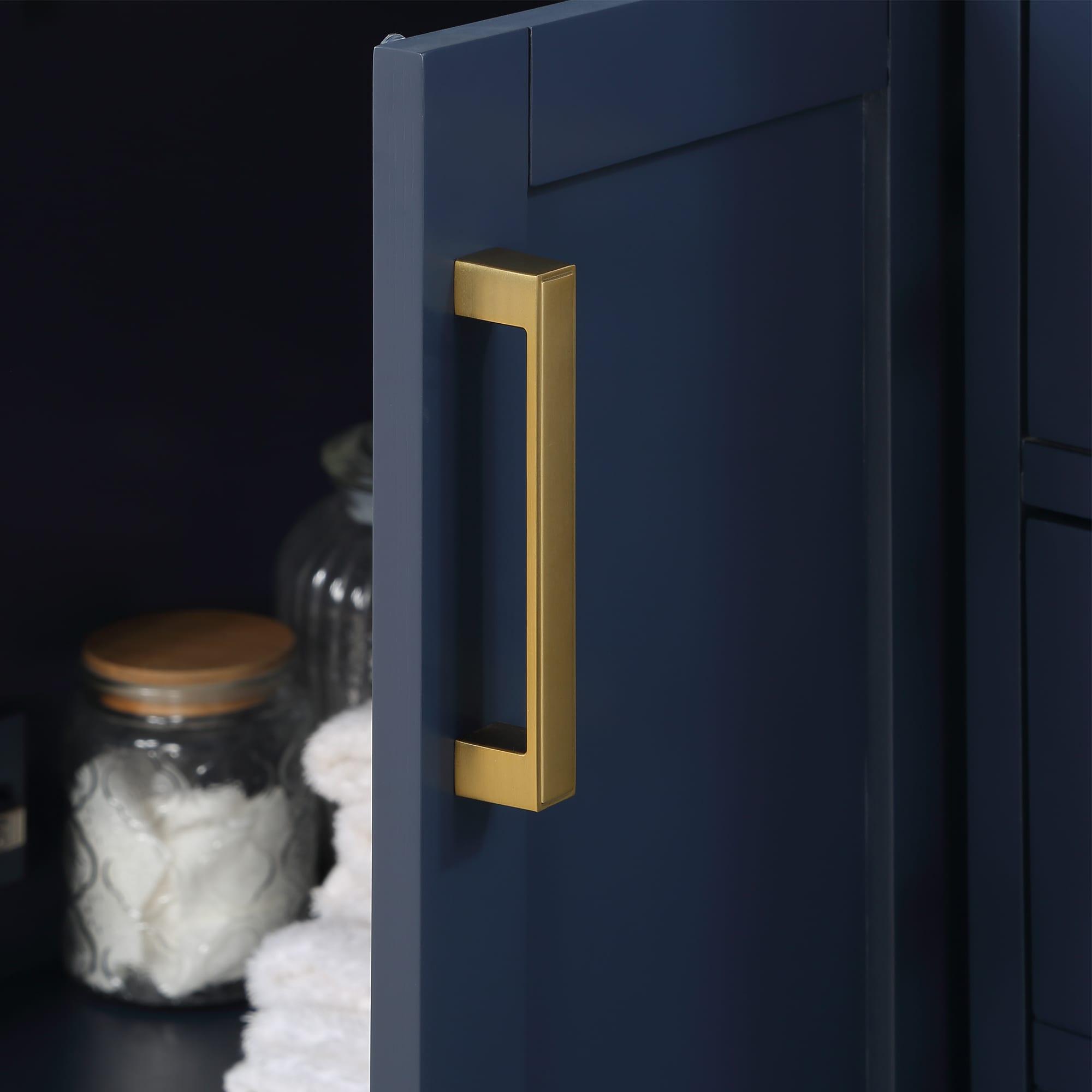 Gavino 48" Wood Vanity in Royal Blue with Composite Stone Top and Mirror