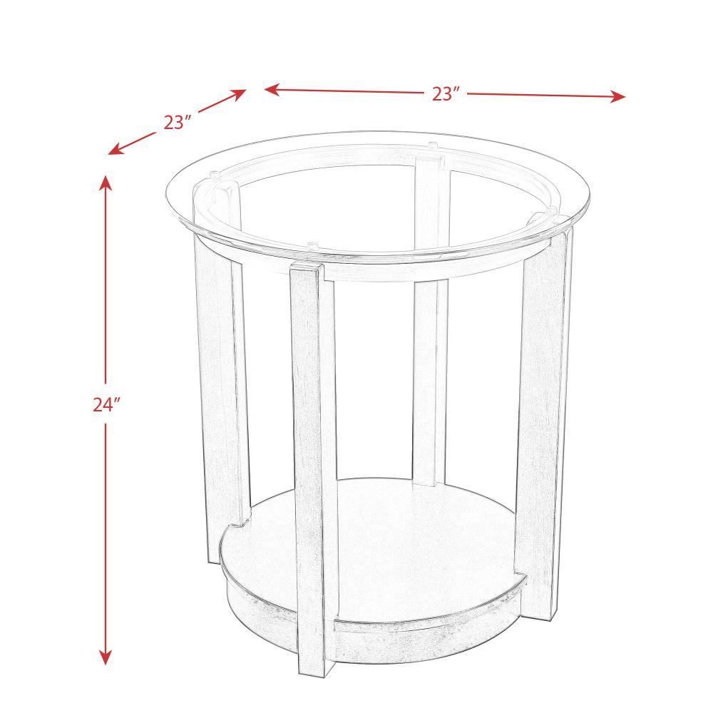 Picket House Furnishings Benton End Table Espresso: Modern Round Glass Top, Wood Frame, Spot Clean