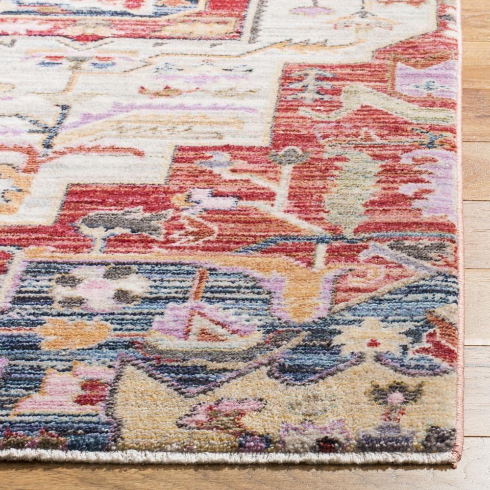 SAFAVIEH Nirvana Comhgham Geometric Area Rug, Cream/Red, 5' x 7'