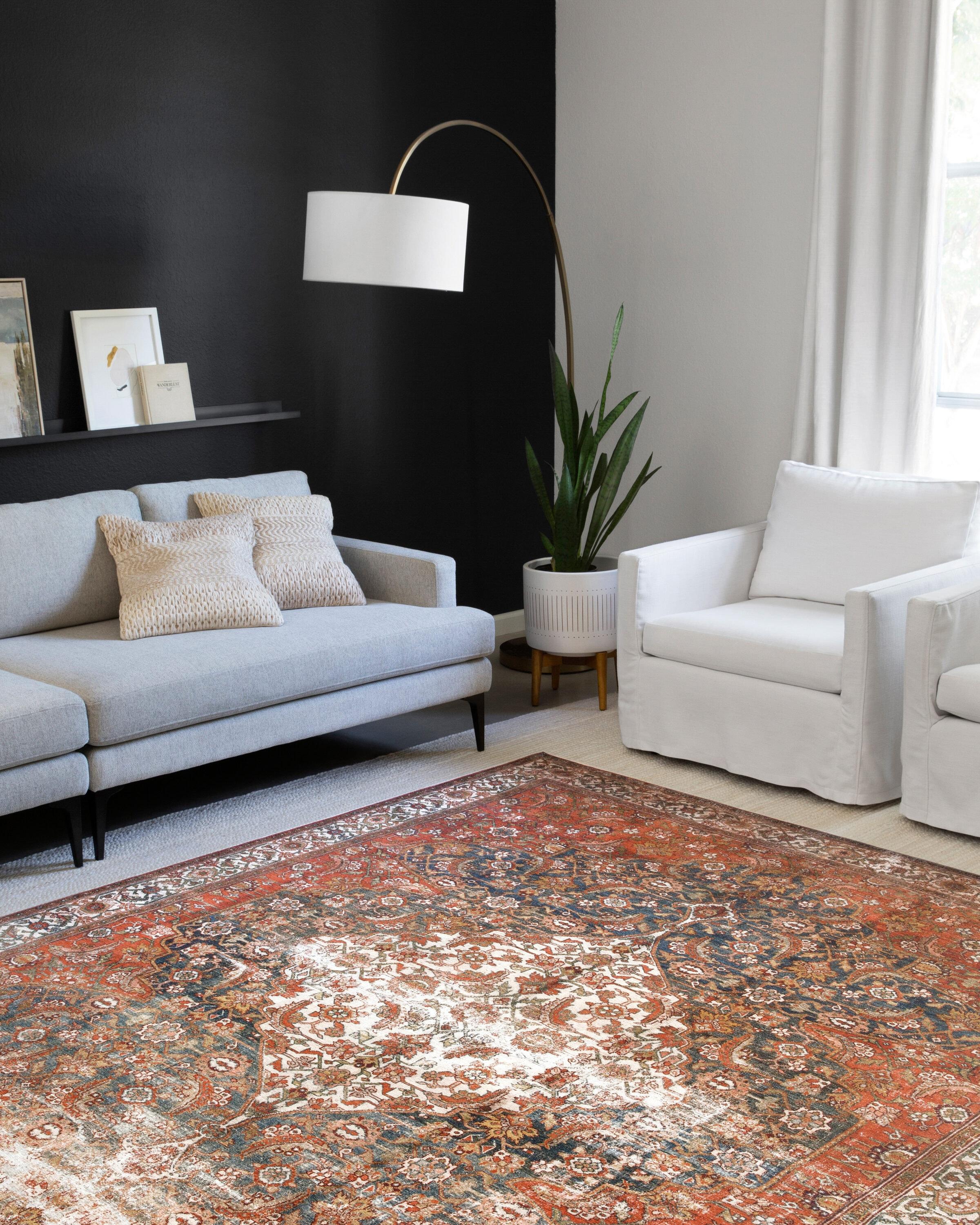 Layla Ocean Multicolor Synthetic Rectangular Accent Rug