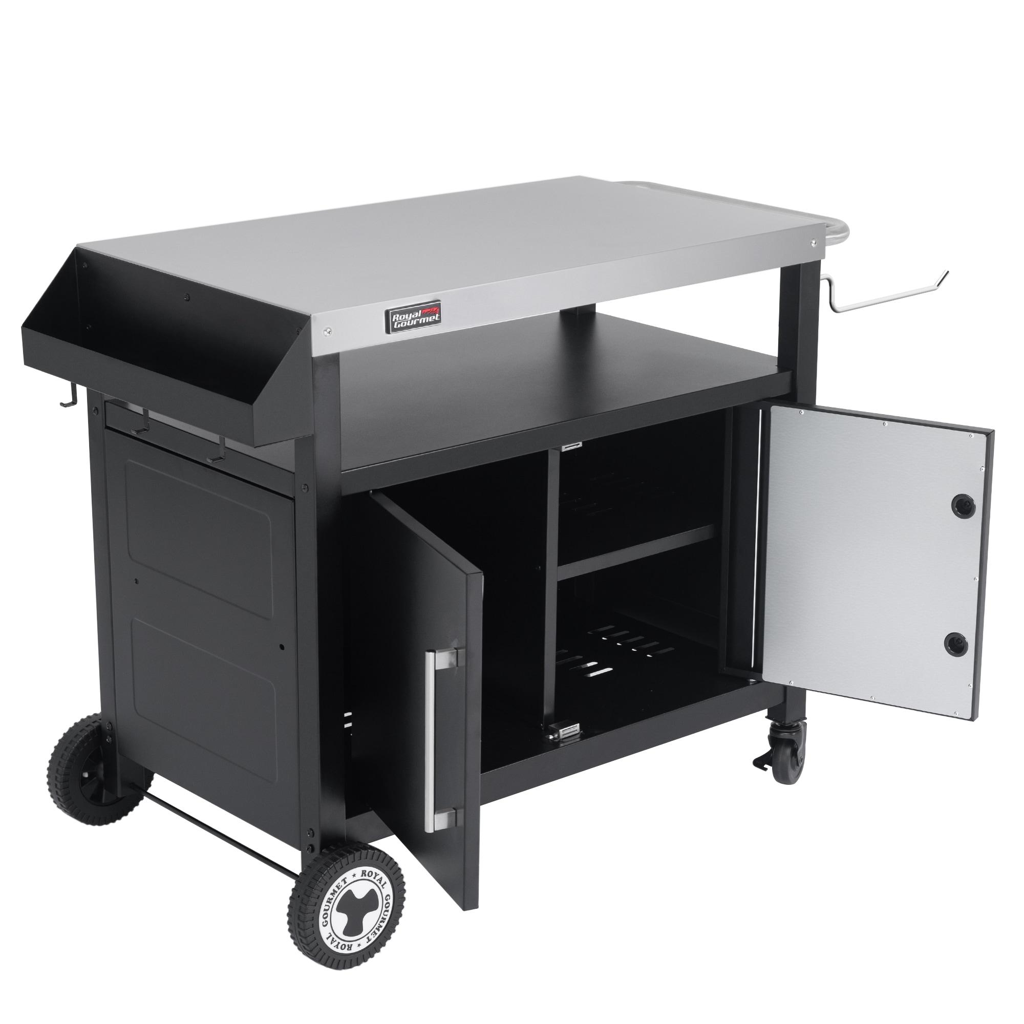 Royal Gourmet PC3403S Movable Kitchen Island Cart, Outdoor Grill Table, Grill Prep Table with Storage