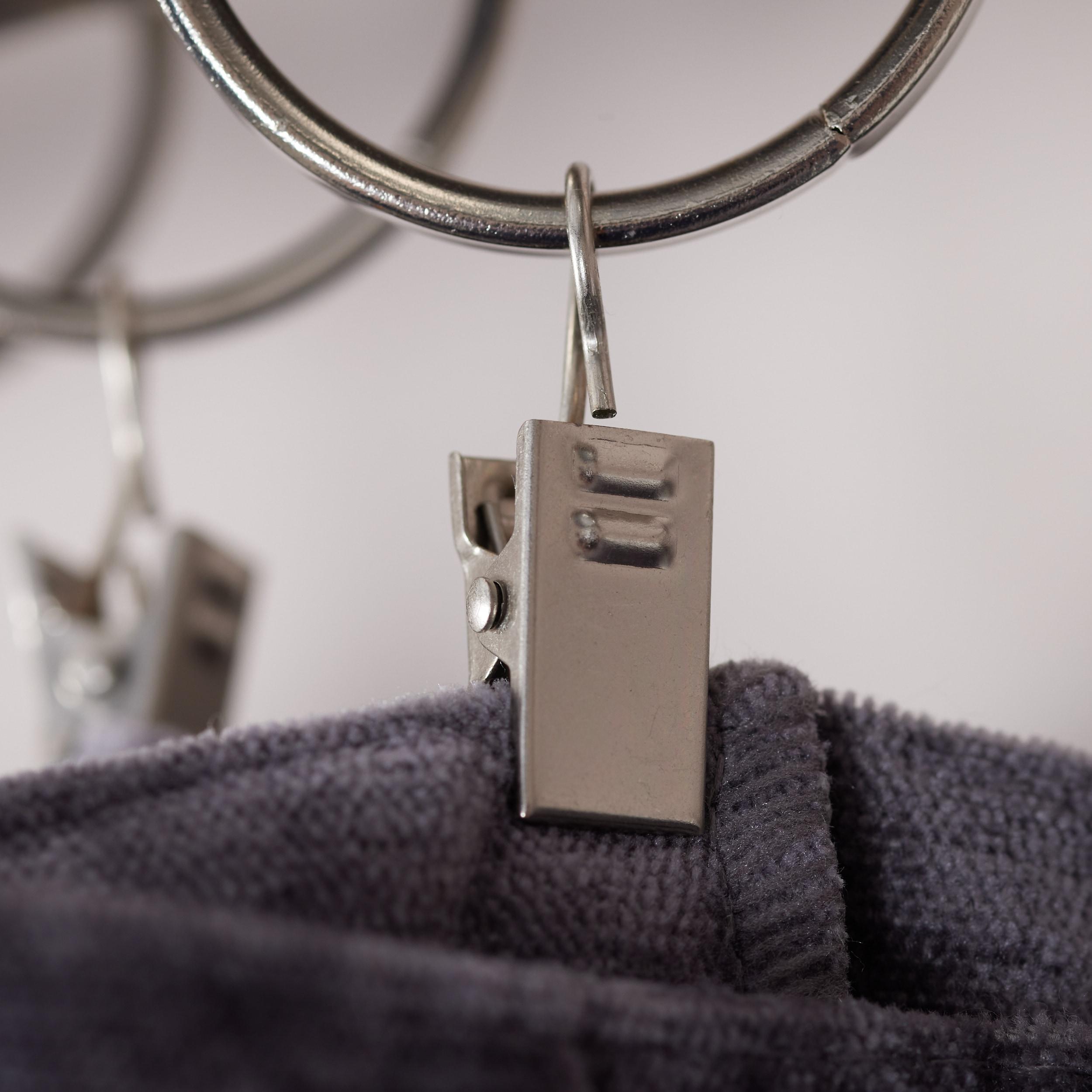 Rod Desyne 10 Curtain Rings With Clips 1-3 By 8 Inch I.D