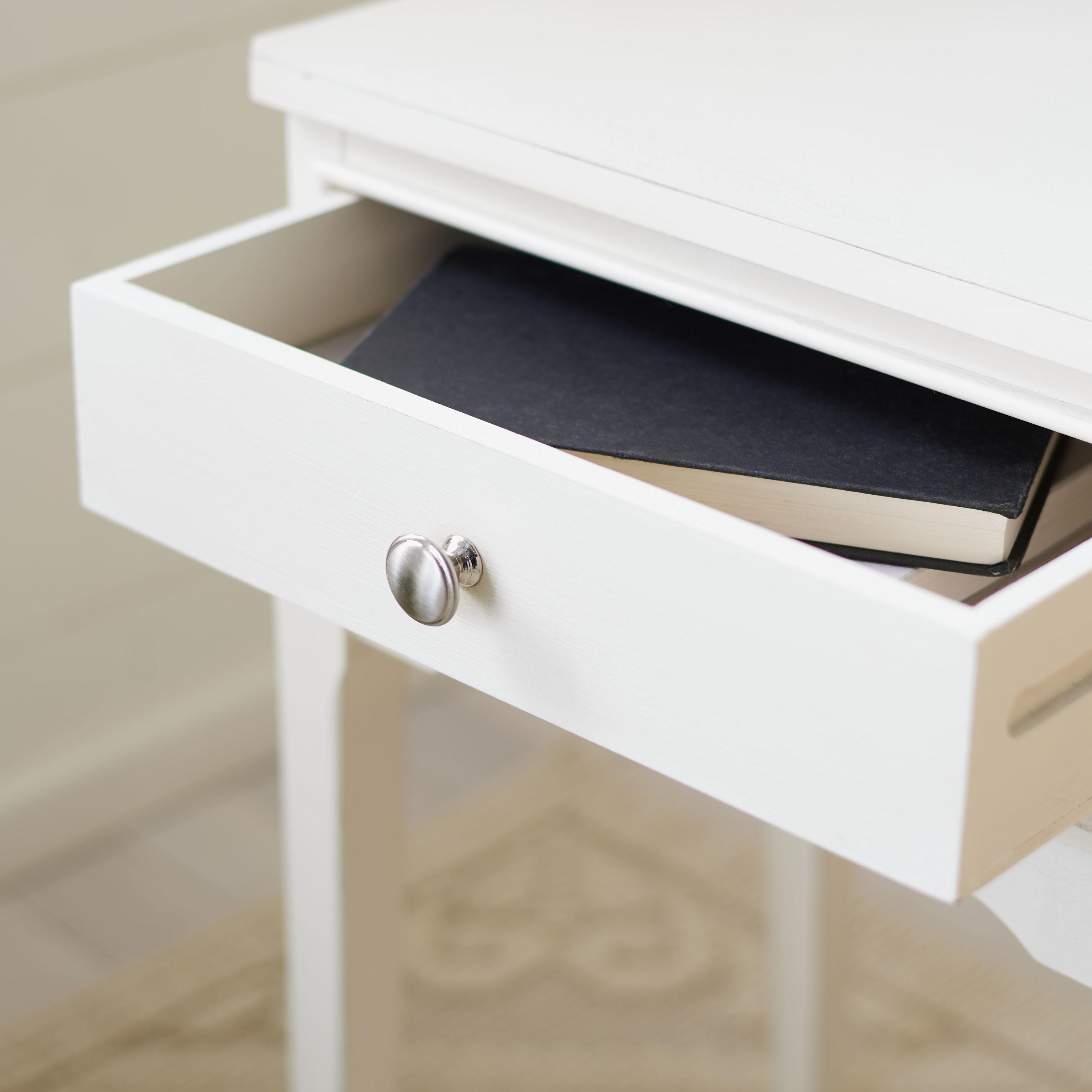 Opal 1 Drawer Accent Table - Distressed White - Safavieh.