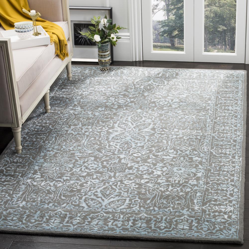 Glamour GLM516 Hand Tufted Area Rug - Blue/Dark Grey - 5'x8' - Safavieh.