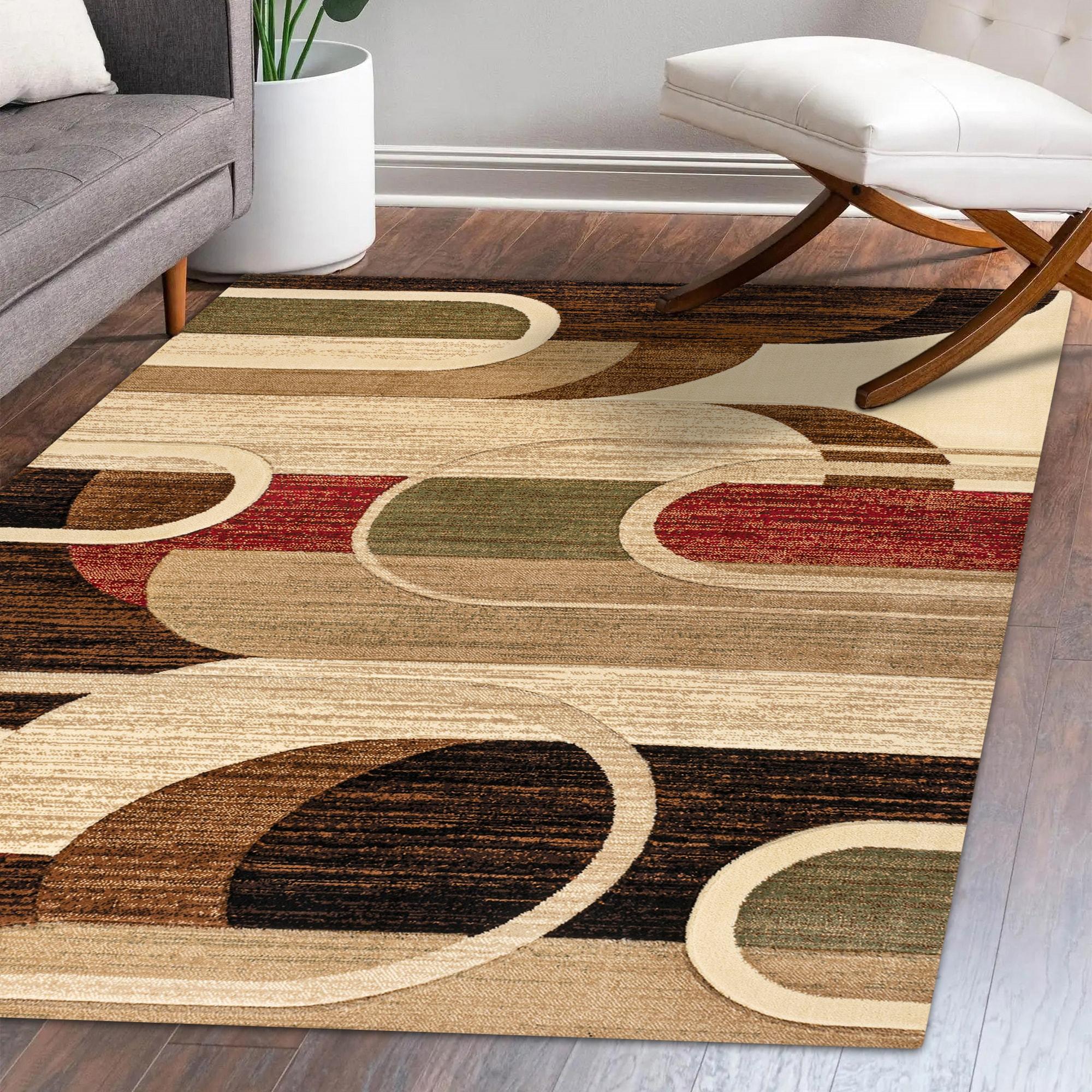 3'x5' Tamara Retro Abstract Arches, Cream/Brown/Red - JONATHAN Y