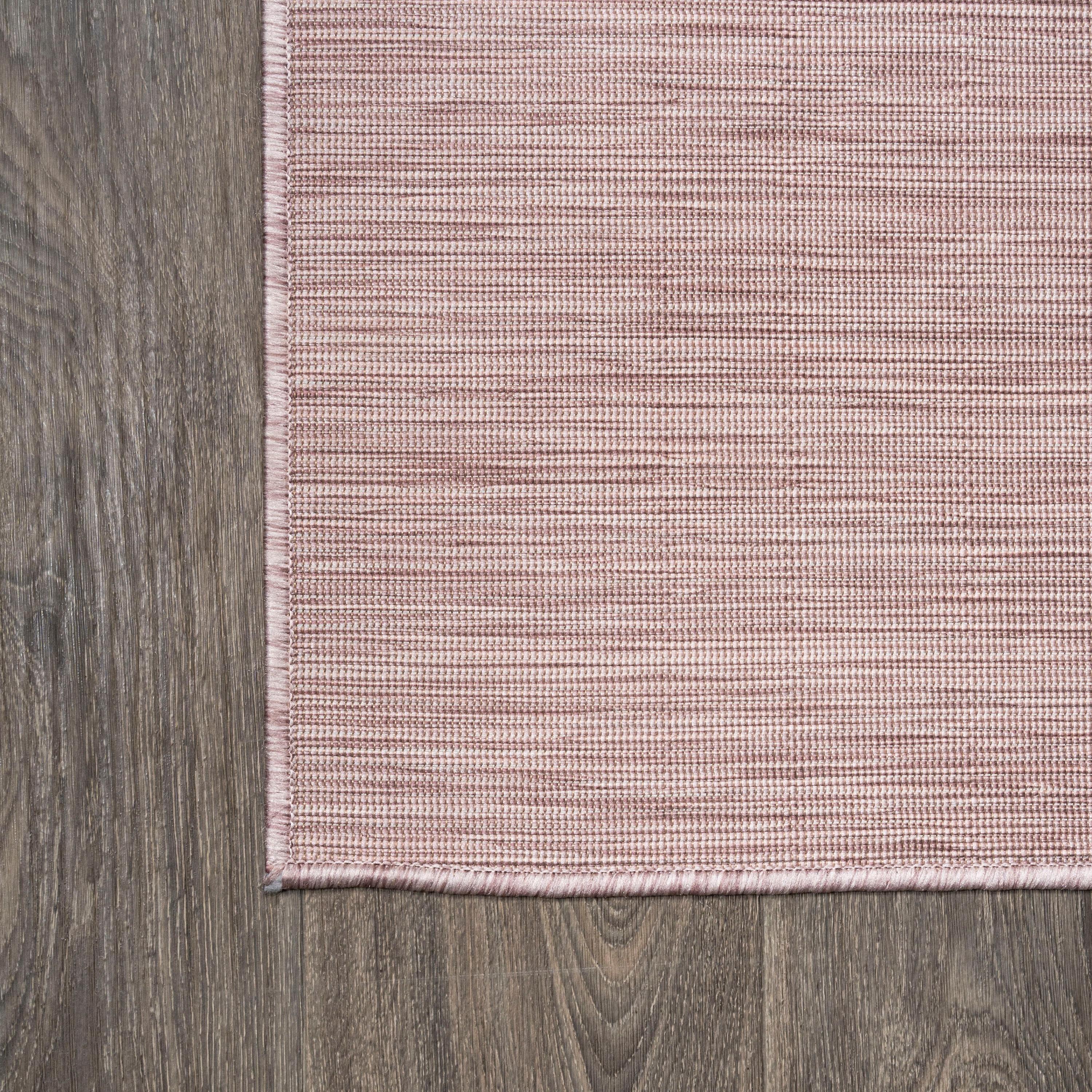 3'x5' Ethan Modern Flatweave Solid  Area Rug, Pink - JONATHAN Y