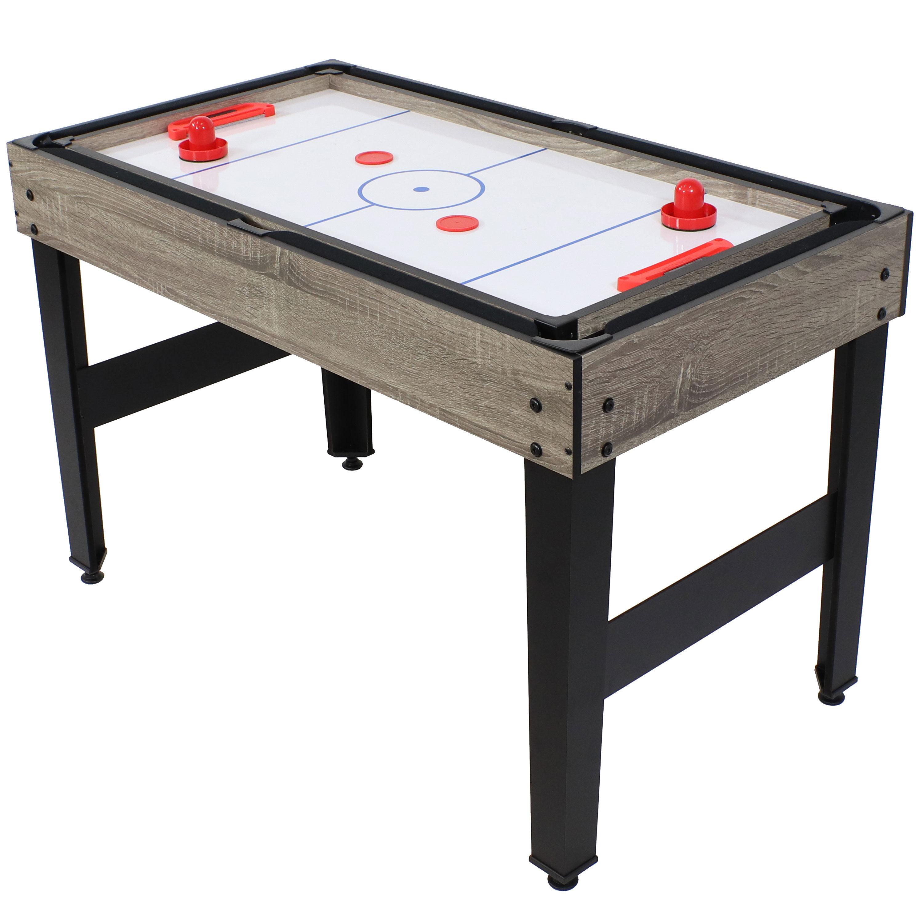 Sunnydaze Indoor Multi-Game Table with Billiards, Push Hockey, Foosball, Ping Pong, Bowling, and More - Classic Wood Stain