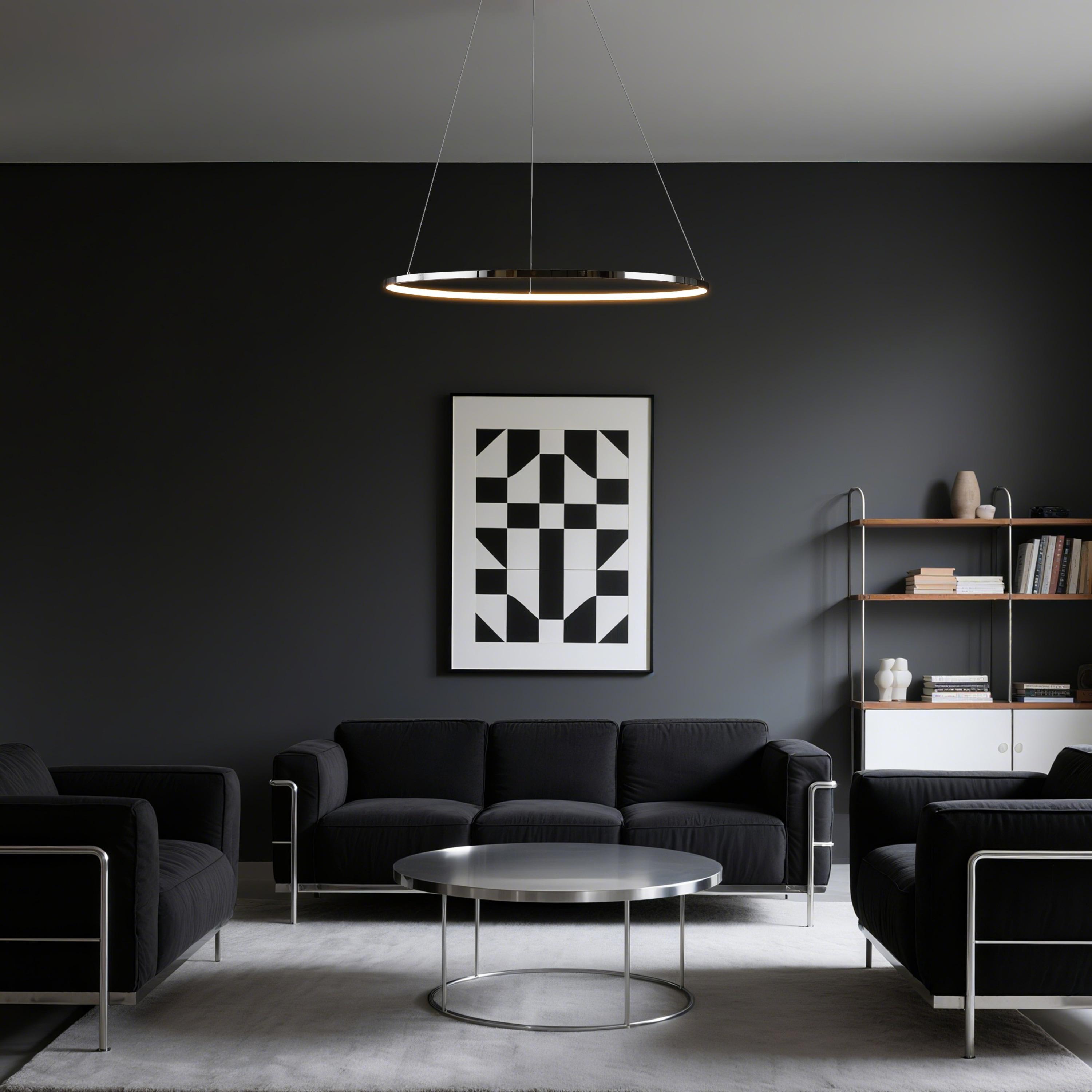 Circulo 34.88" Modern Bohemian Iron Integrated LED Pendant, Chrome