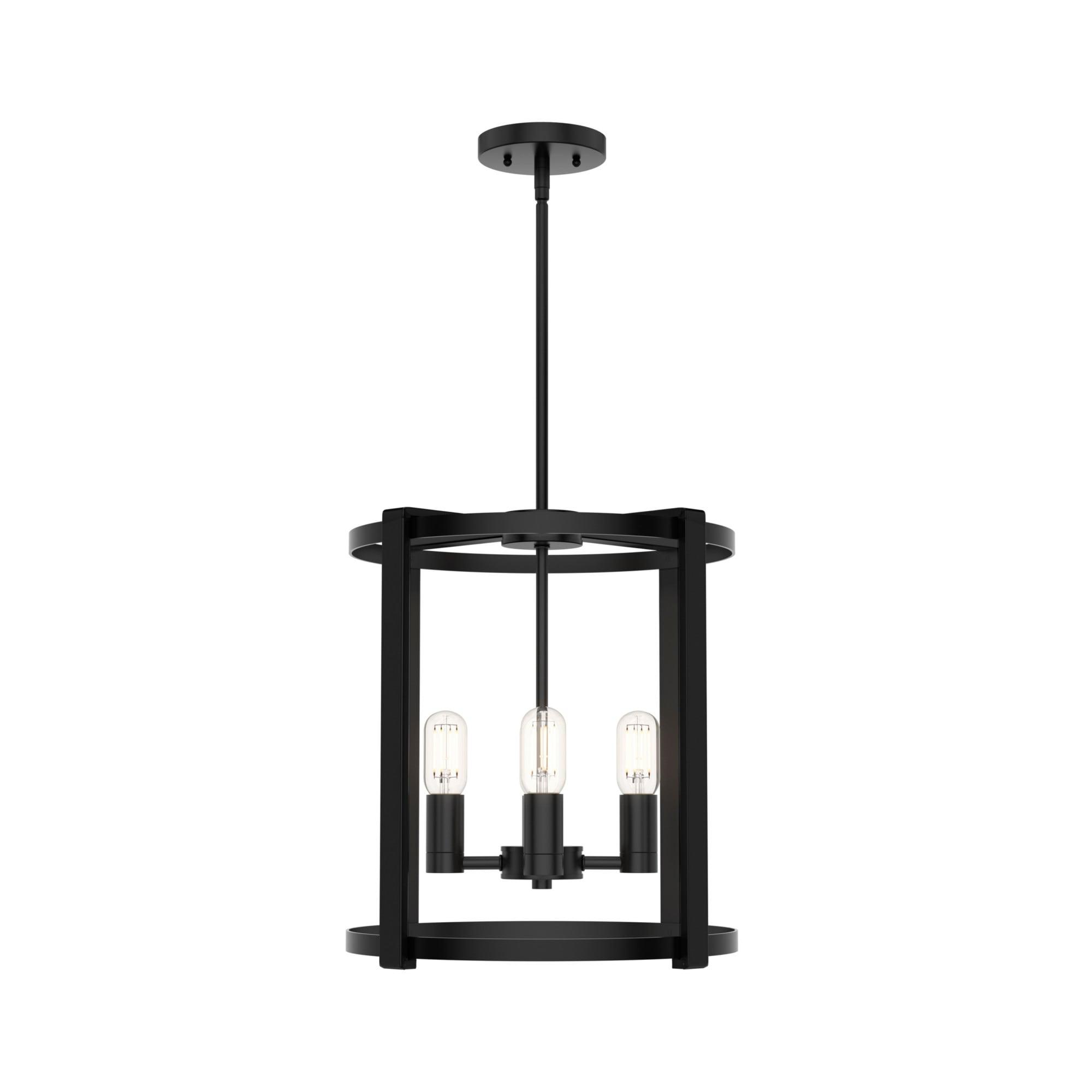 19003-Hunter Fans-Astwood 4-Light Lantern Chandelier in Caged Style-16 Inches Wide by 25.5 Inches High-Matte Black Finish