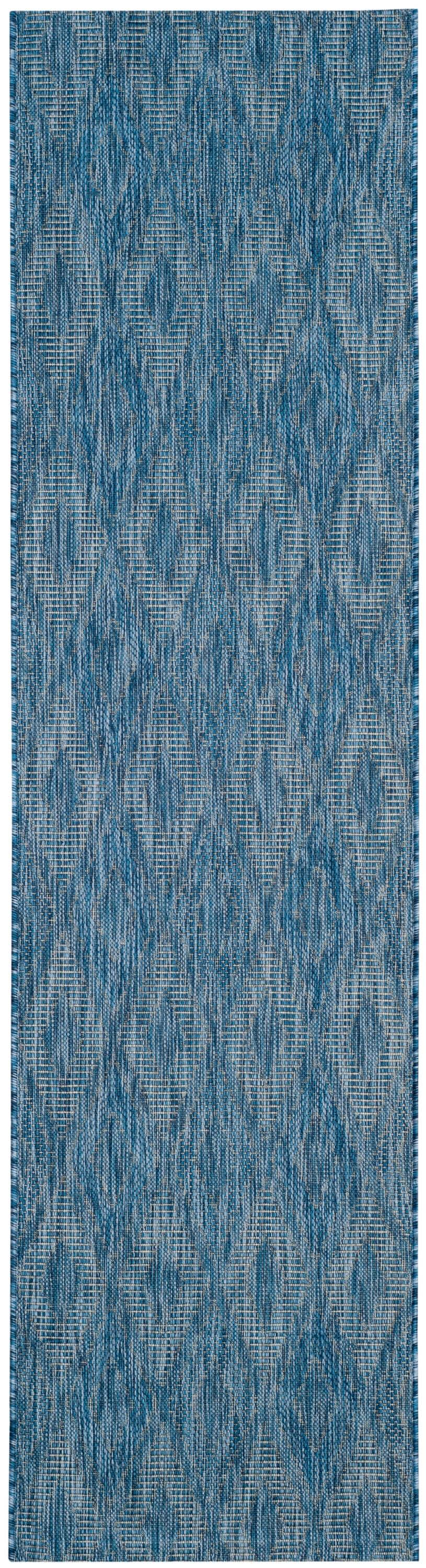 Courtyard CY8522 Power Loomed Indoor and Outdoor Runner Rug - Navy/Navy - 2'3"x12' - Safavieh