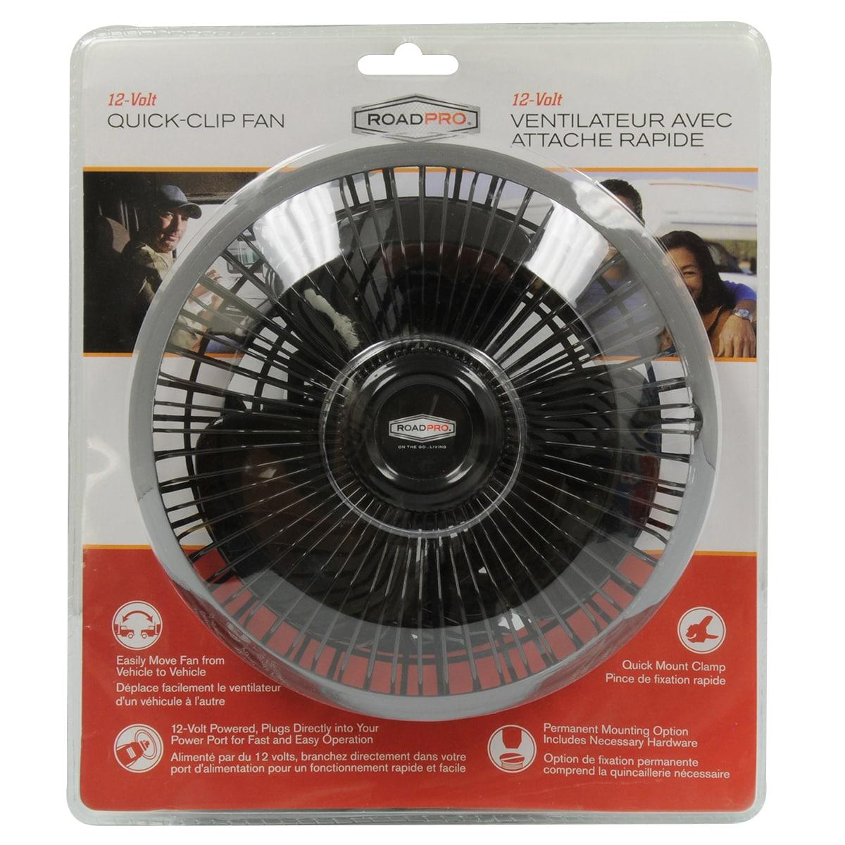 RoadPro 12 Volt Quick Clip Oscillating Fan