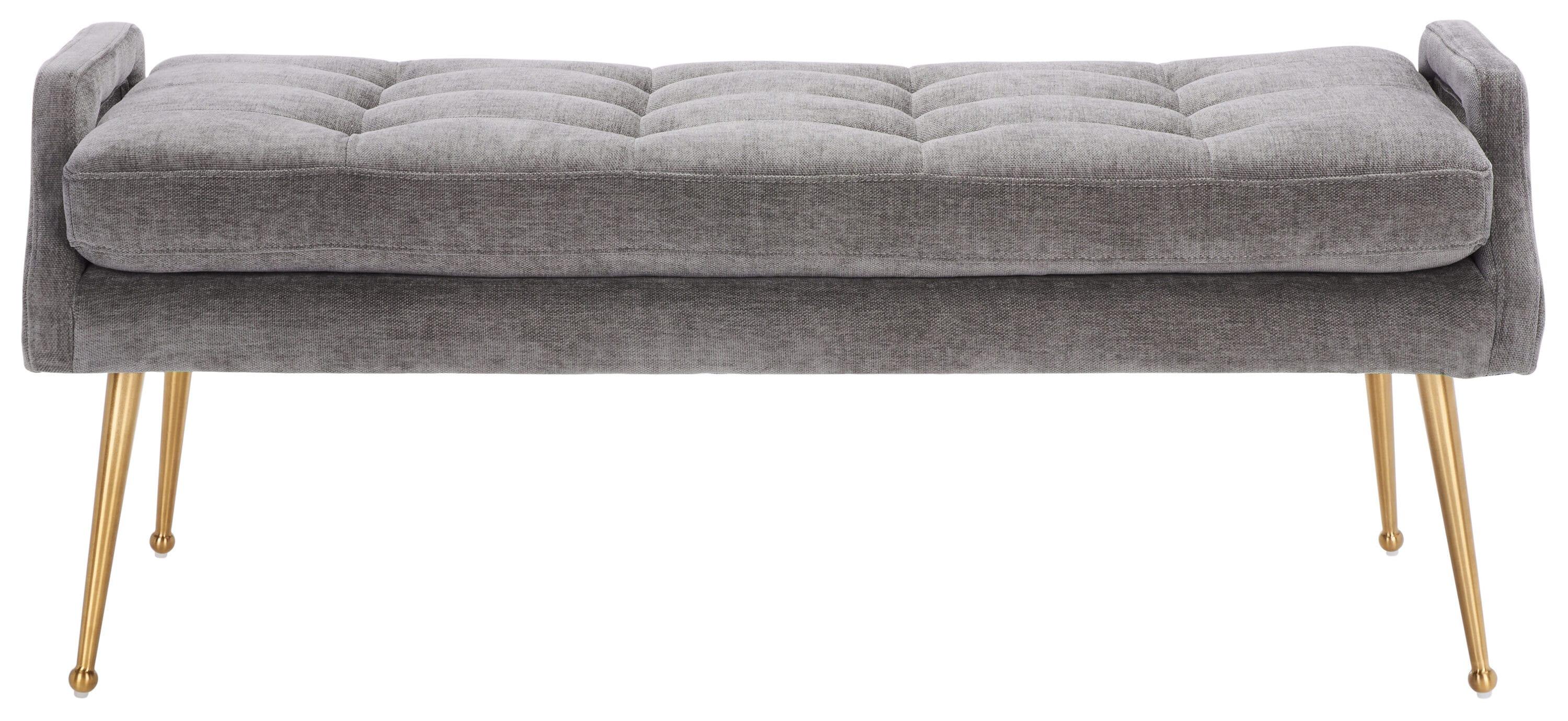 Everdeen Bench  - Charcoal/Gold - Safavieh