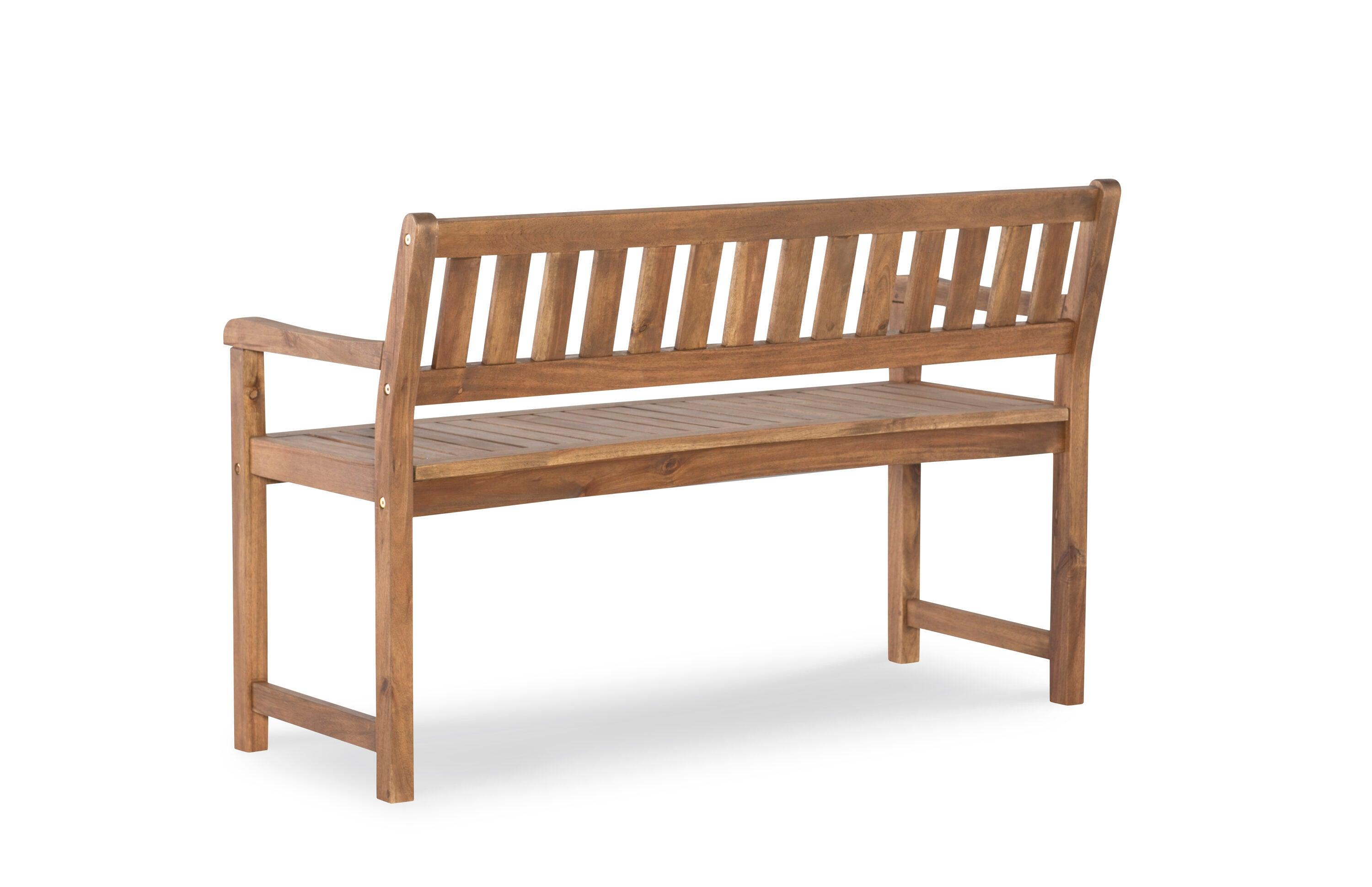 Linon Catalan Bench - Teak Finish