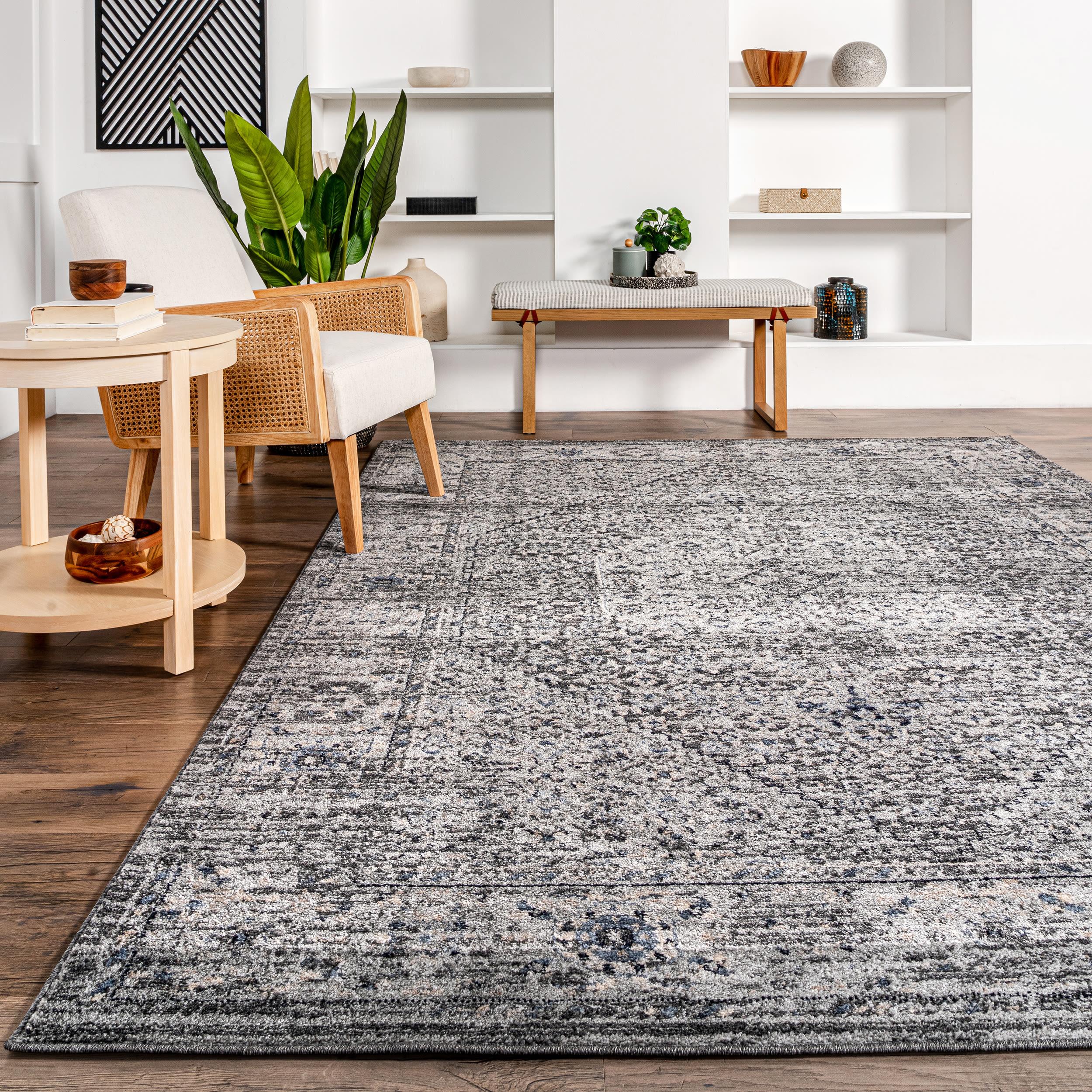 Nuloom Doris Geometric 9x12 Indoor Area Rug for Living Room Bedroom Dining Room Kitchen, Grey/Ivory