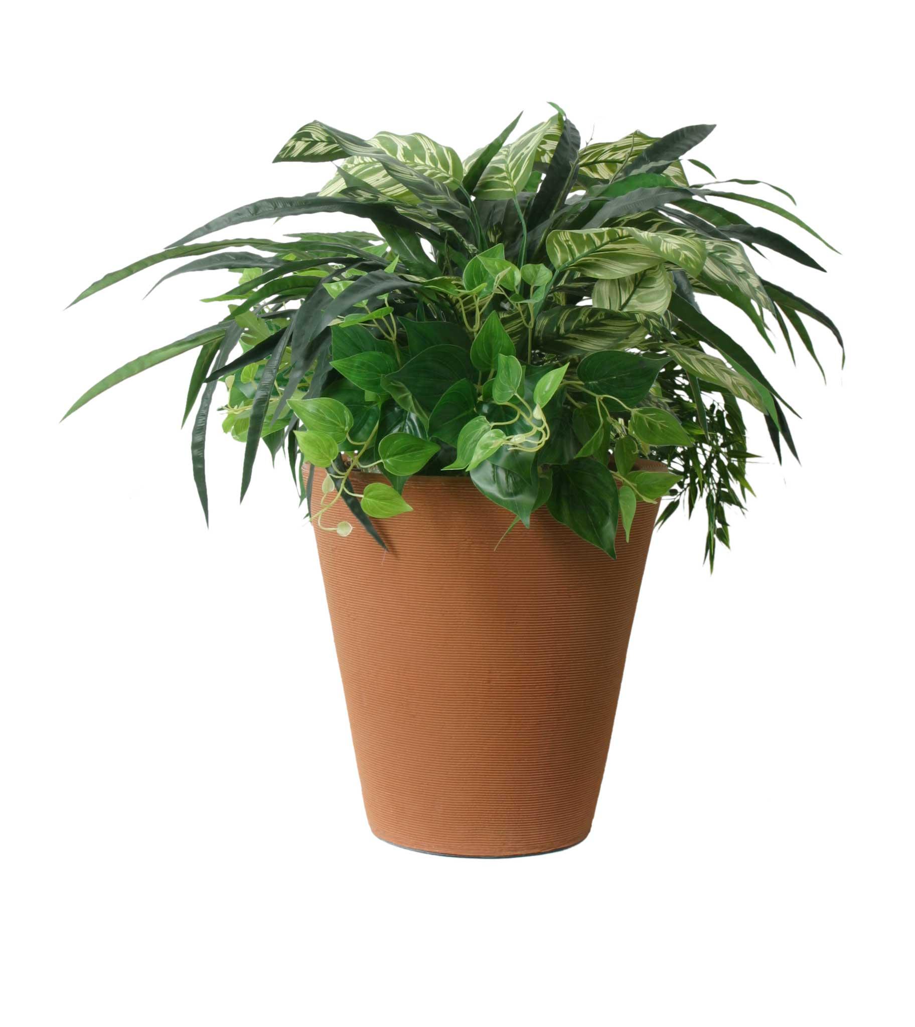 Olympus 21" Terra Cotta Self-Watering Plastic Planter