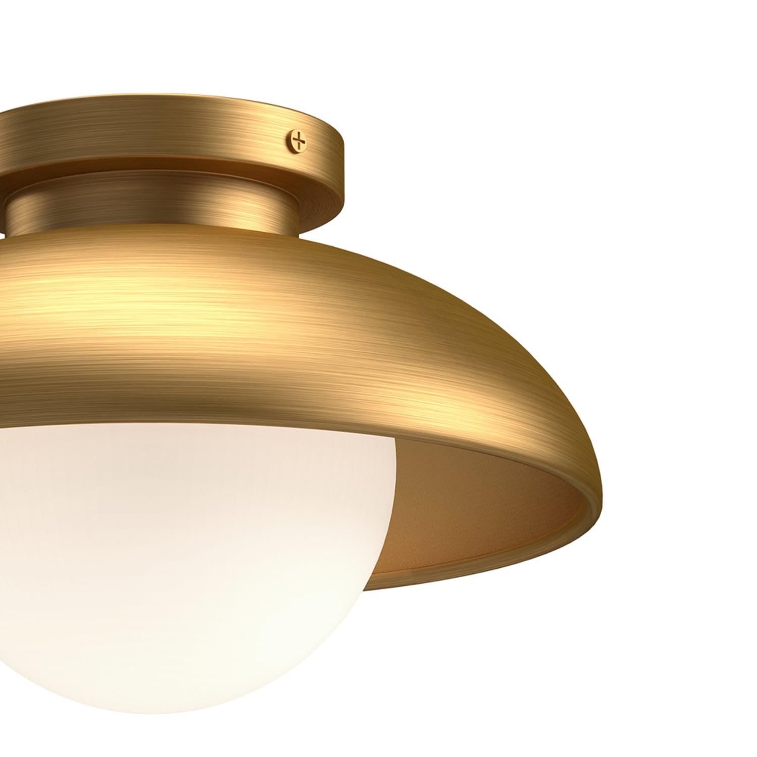 Rubio 16'' Aged Gold and Matte Black Mid-Century Flush Mount