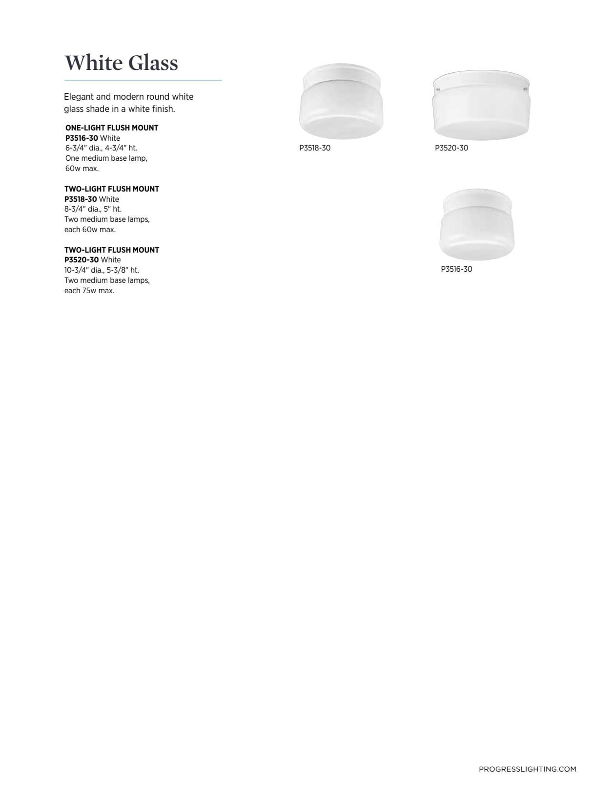 Progress Lighting Airpro 2-Light Flush Mount Ceiling Fixture, White Finish, White Glass Shade