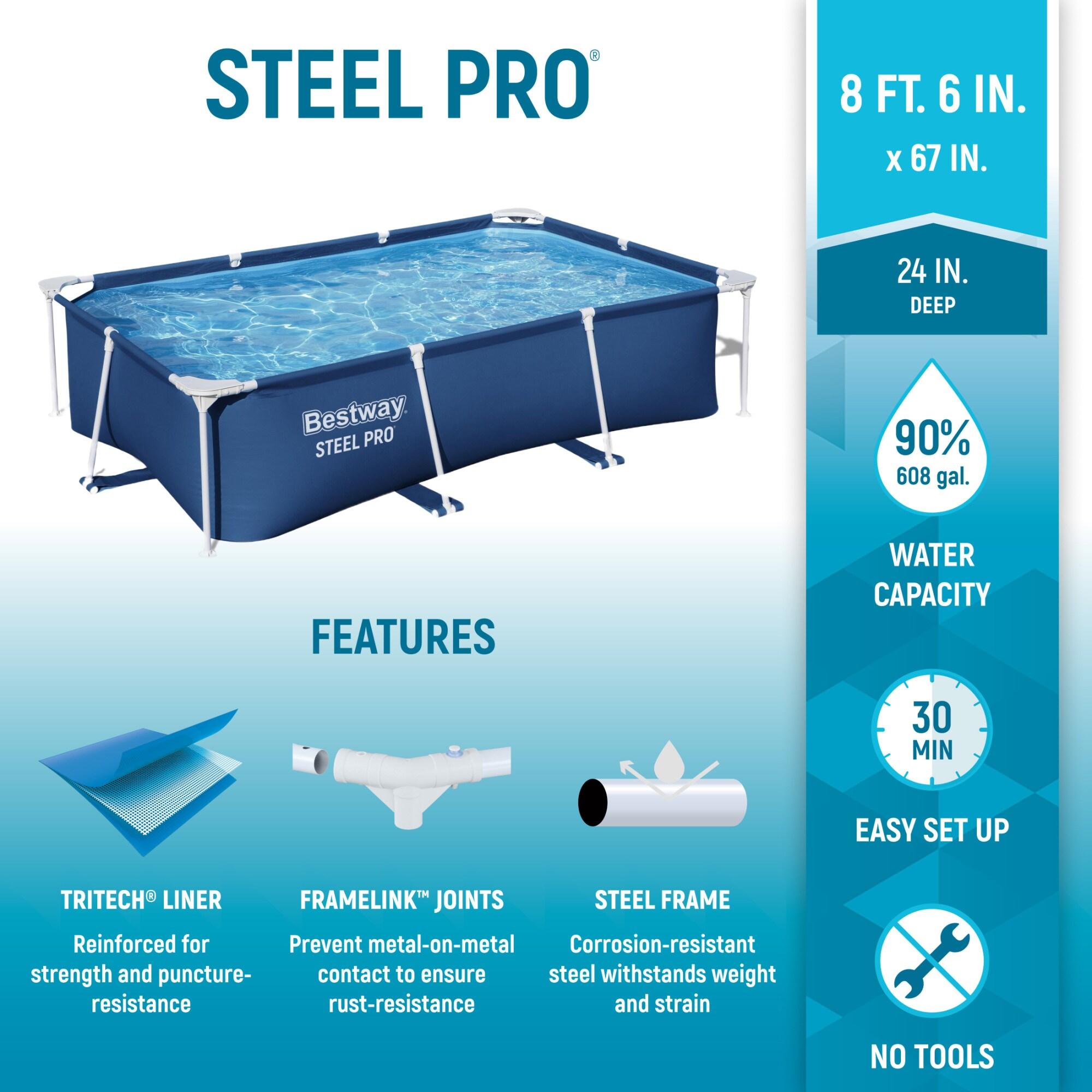 Bestway Bestway Steel Pro Rectangular Above Ground Swimming Pool Set