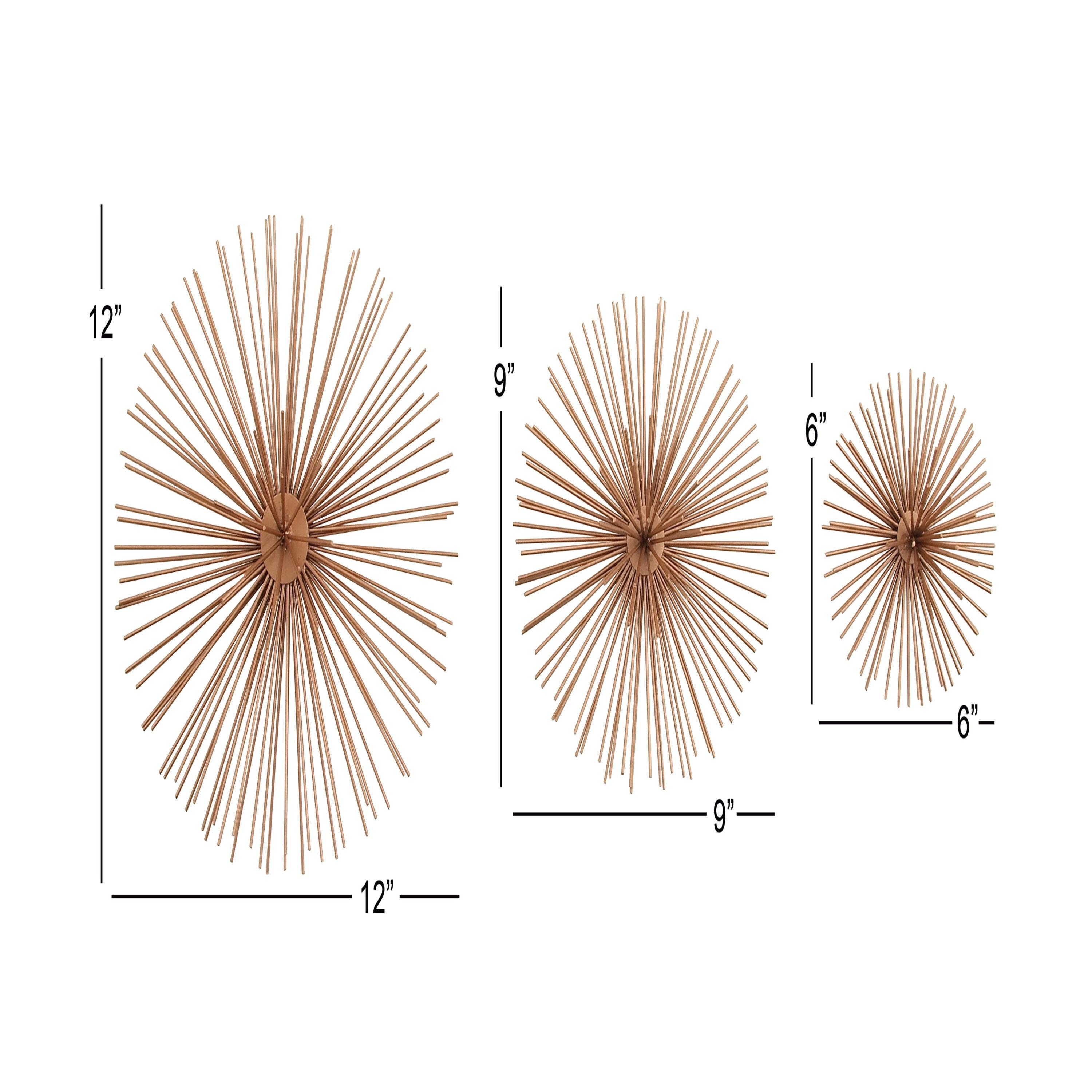 Metal 3D Short Spike Starburst Home Wall Decor