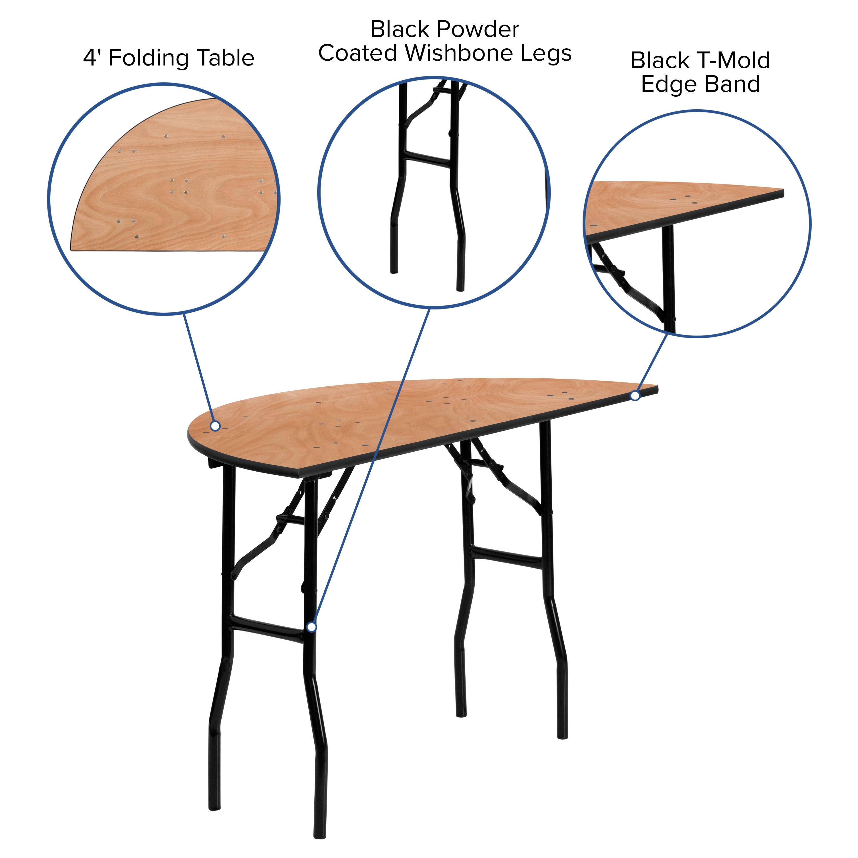 Wofford 48" Half-Round Wooden Folding Event Table by Flash Furniture