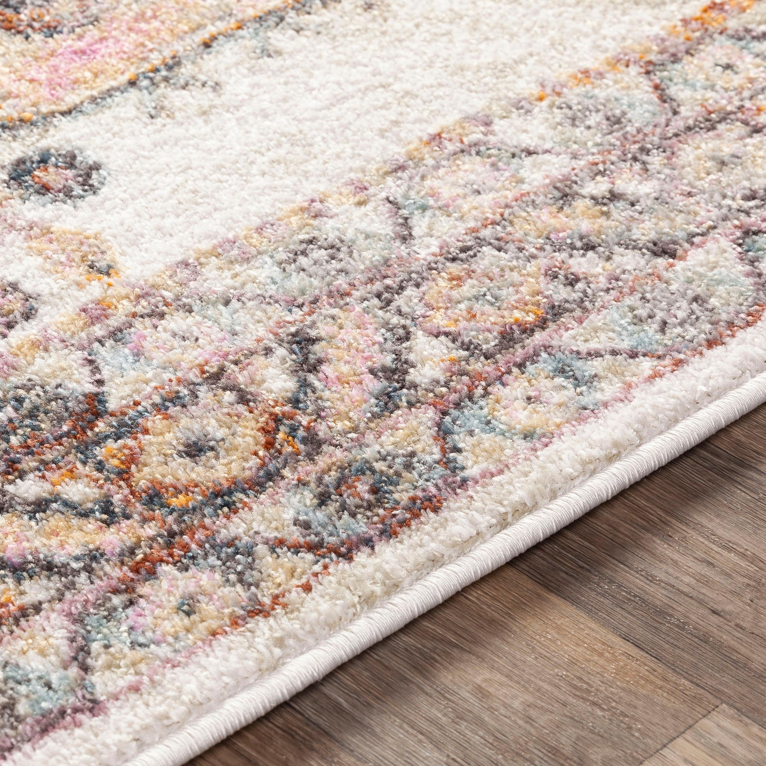 Gray Spot Medium Pile Synthetic Area Rug, 5'3" x 7'3"