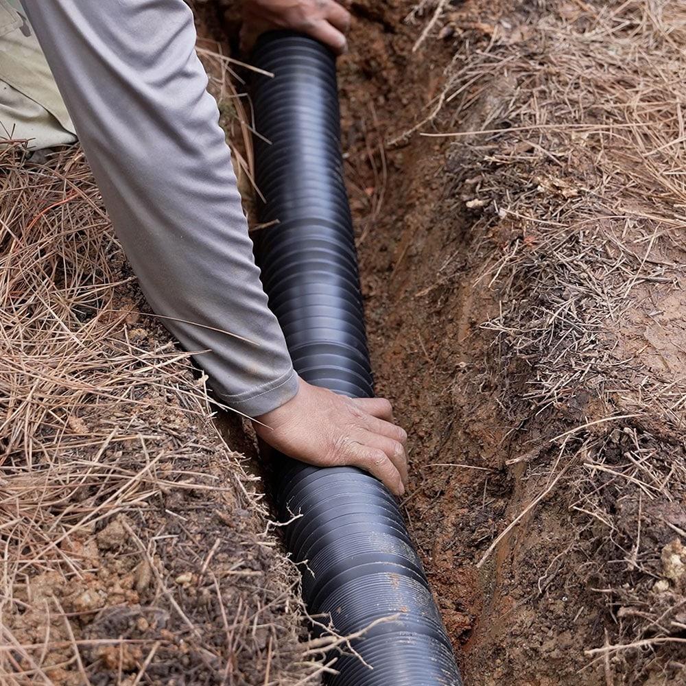 Flex-Drain 4'' X 12' Soild Drainage Pipe