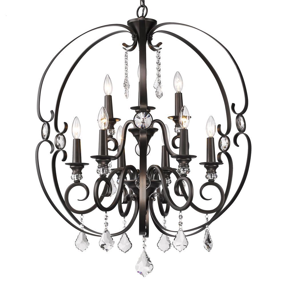 Ella 2 Tier - 9 Light Chandelier in Brushed Etruscan Bronze