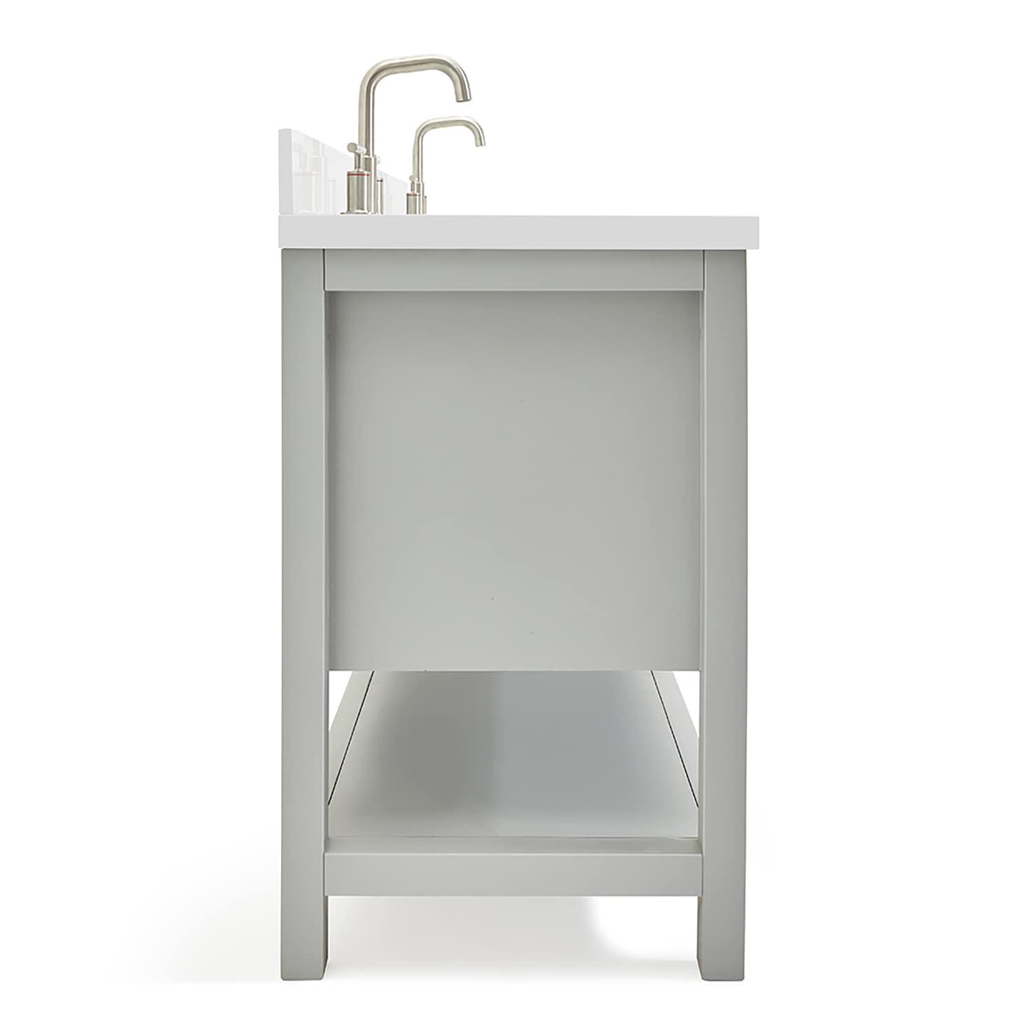 Ariel S073dwqrvo Magnolia 72" Free Standing Double Basin Vanity Set - Grey / Pure White