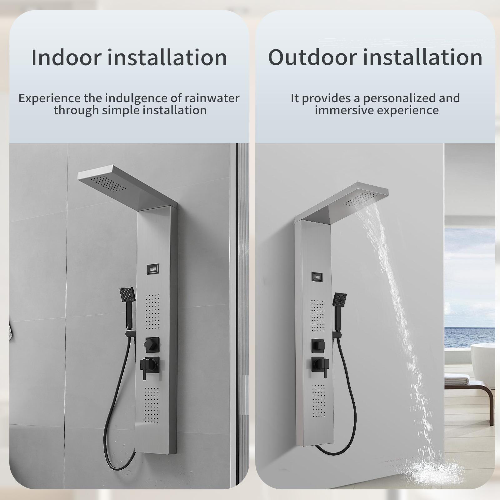 2-Jet Shower Panel System With Hand Shower
