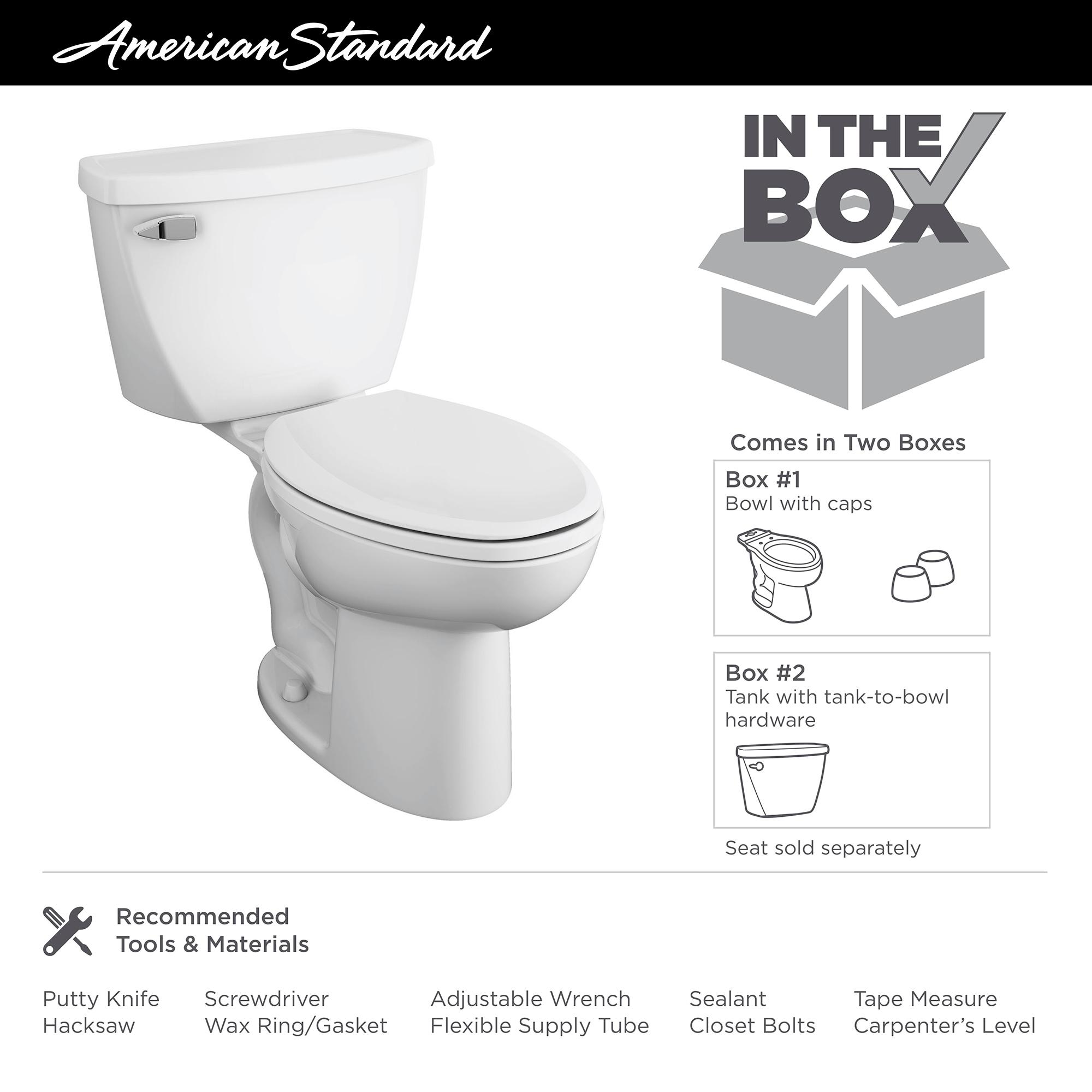 American Standard Cadet 1.6 Gallons GPF Elongated Comfort Height Floor Mounted Kit (Seat Not Included)